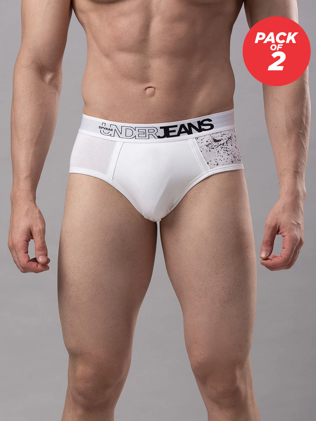 Underjeans Pack Of 2 Cotton Blend White Briefs - Image 6