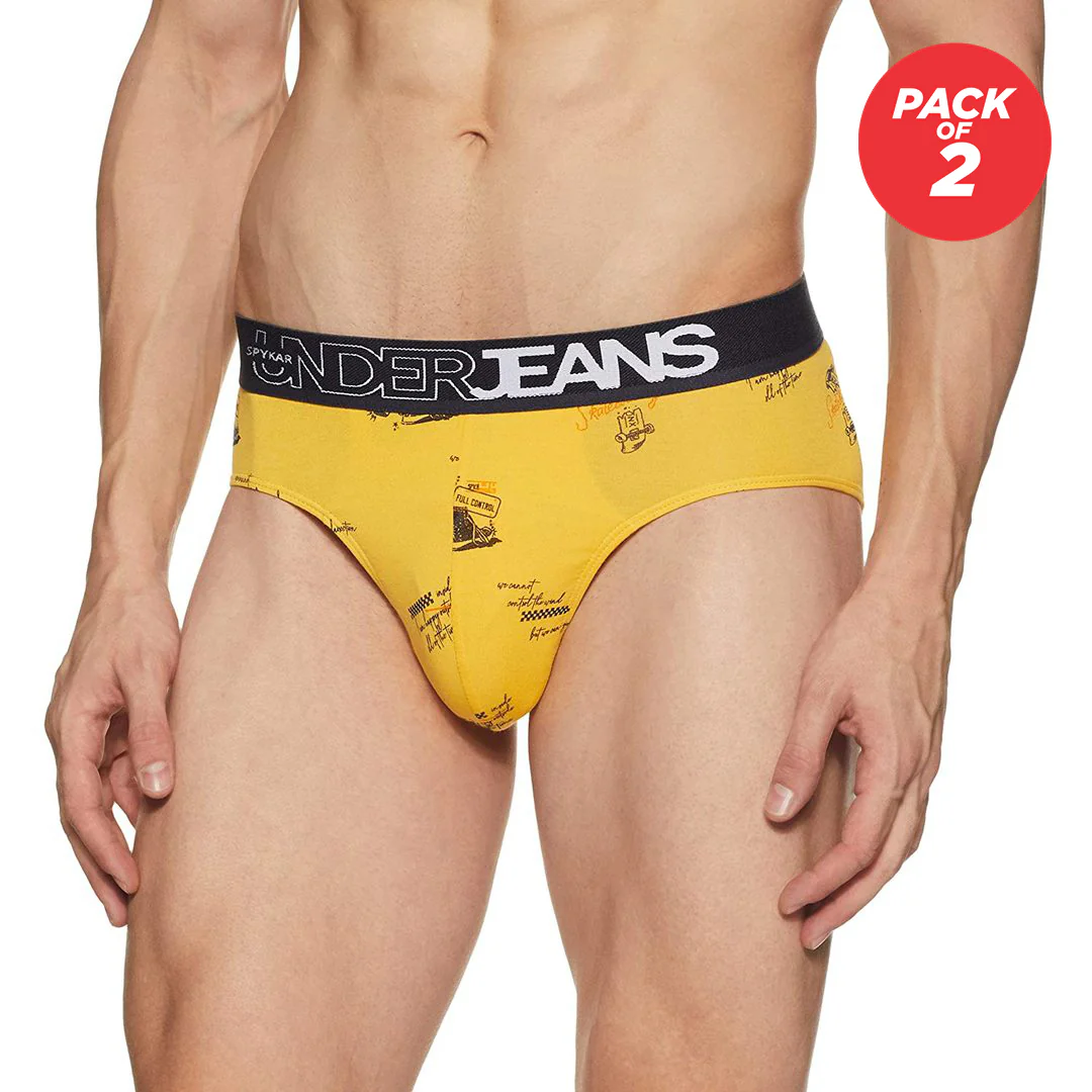Underjeans Cotton Blend Yellow Brief