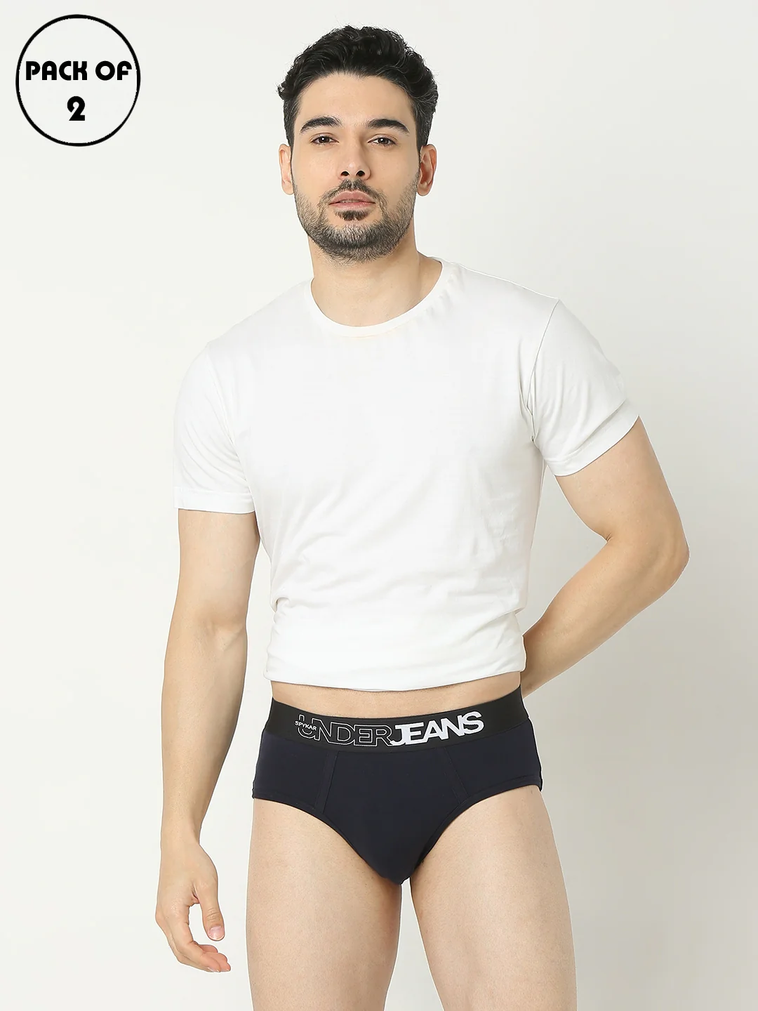 Underjeans Pack Of 2 Navy Briefs - Image 8