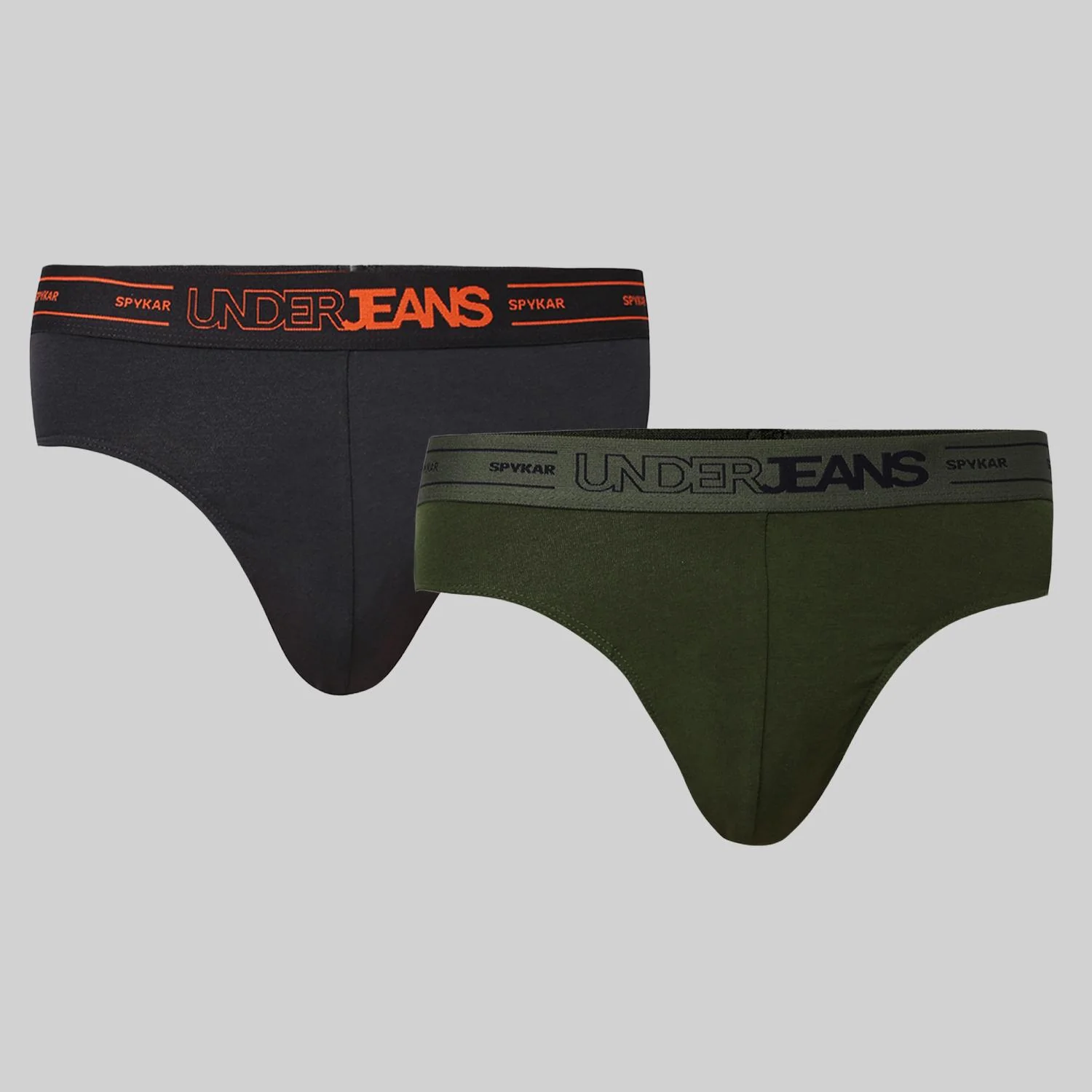 Underjeans Pack Of 2 Cotton Blend Solid Mid-Rise Briefs