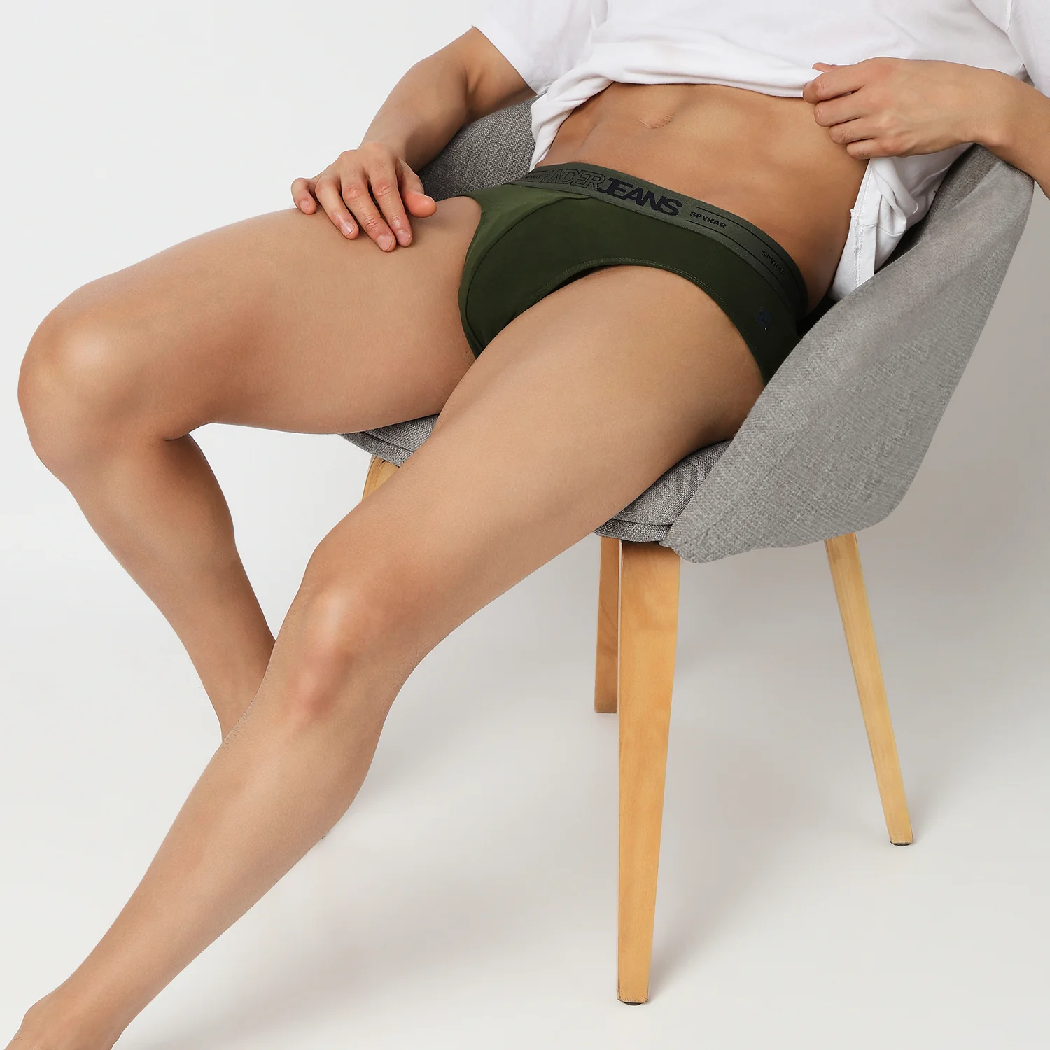 Underjeans Pack Of 2 Cotton Blend Solid Mid-Rise Briefs - Image 2