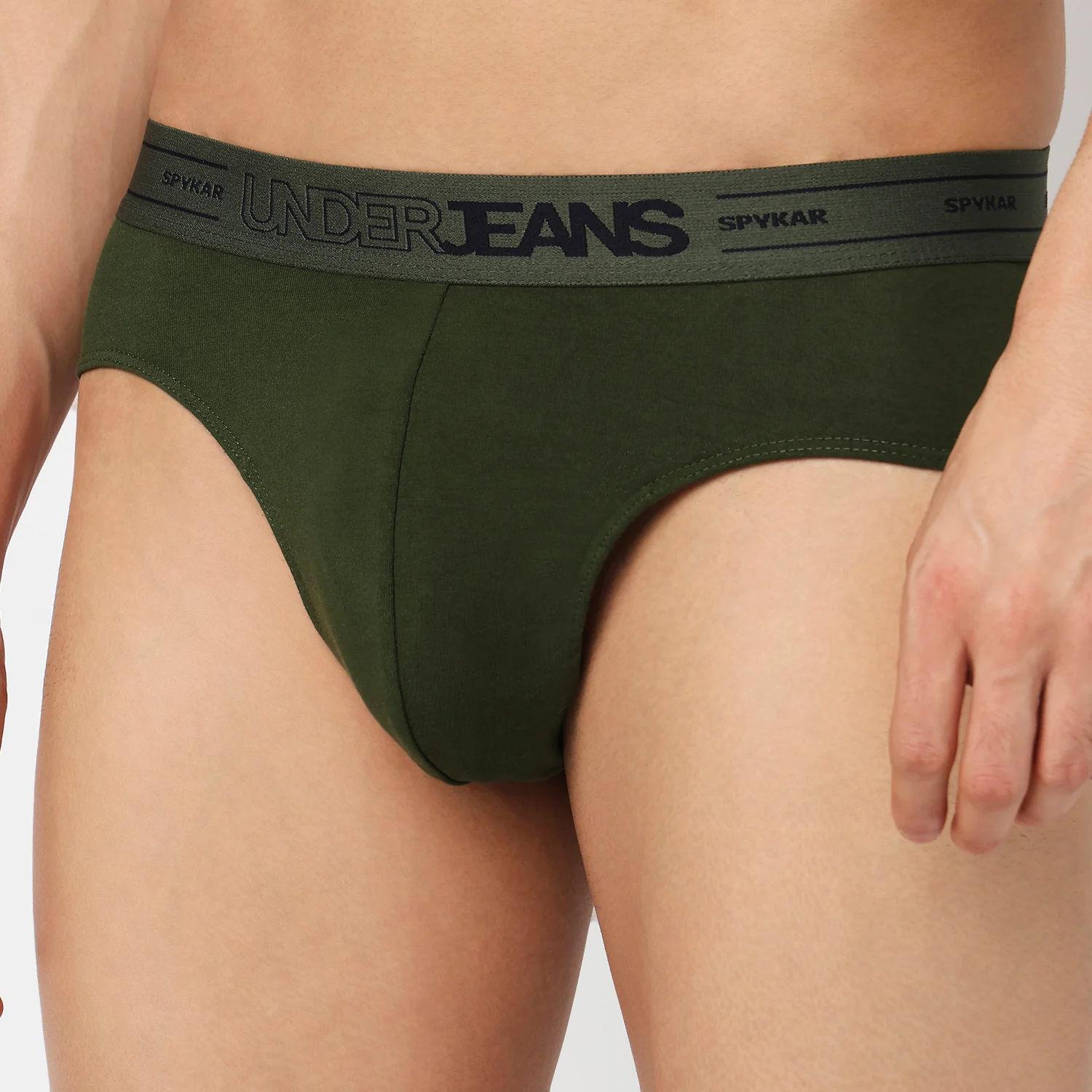 Underjeans Pack Of 2 Cotton Blend Solid Mid-Rise Briefs - Image 6