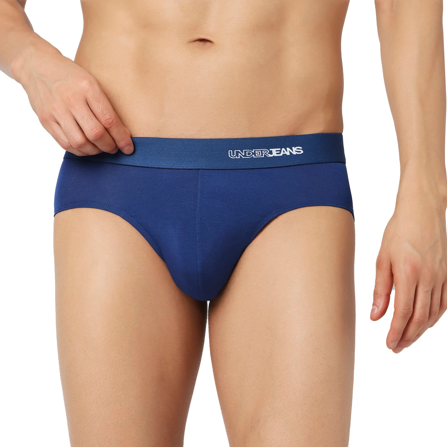 Underjeans Pack Of 2 Cotton Blend Solid Mid-Rise Briefs - Image 3