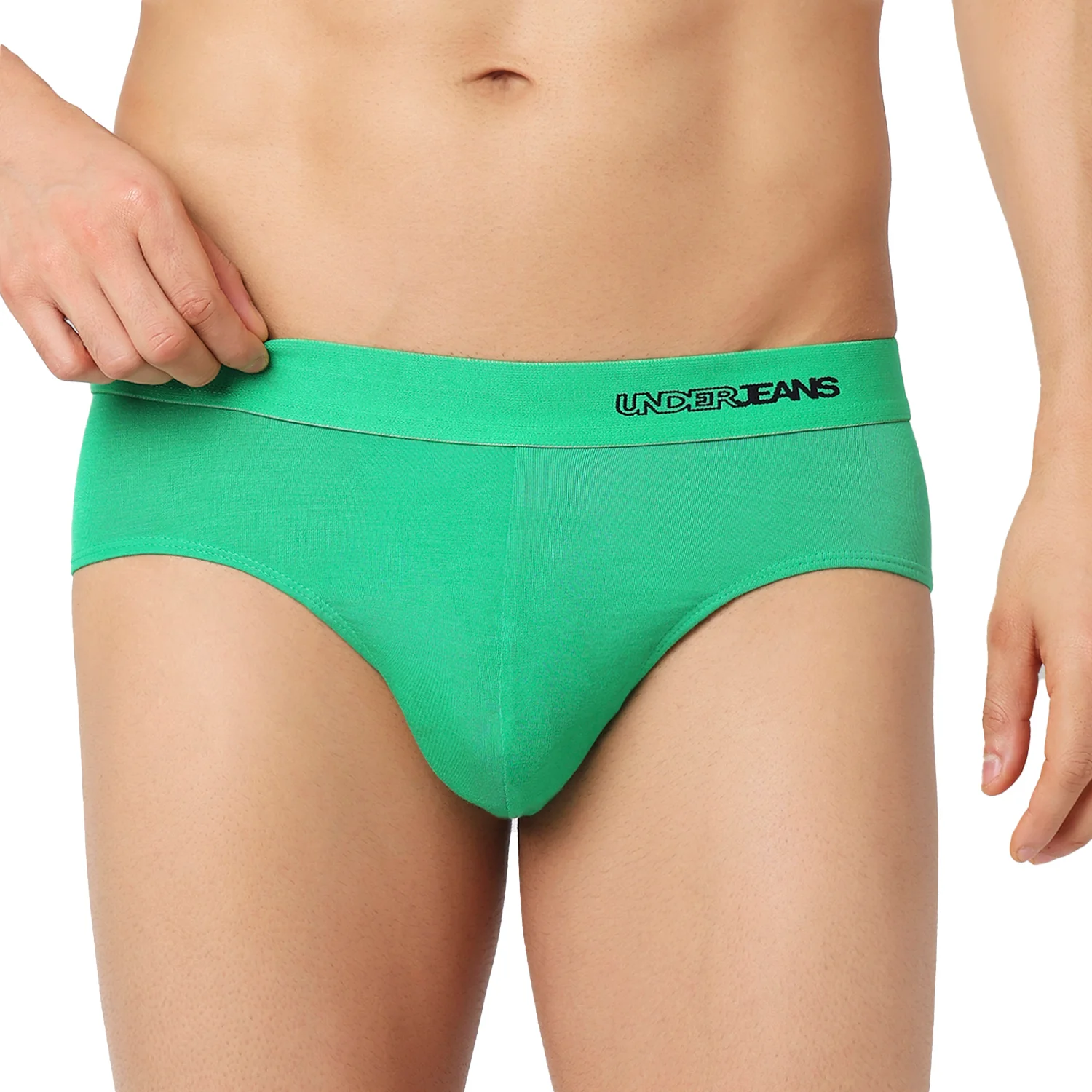 Underjeans Pack Of 2 Cotton Blend Solid Mid-Rise Briefs - Image 4