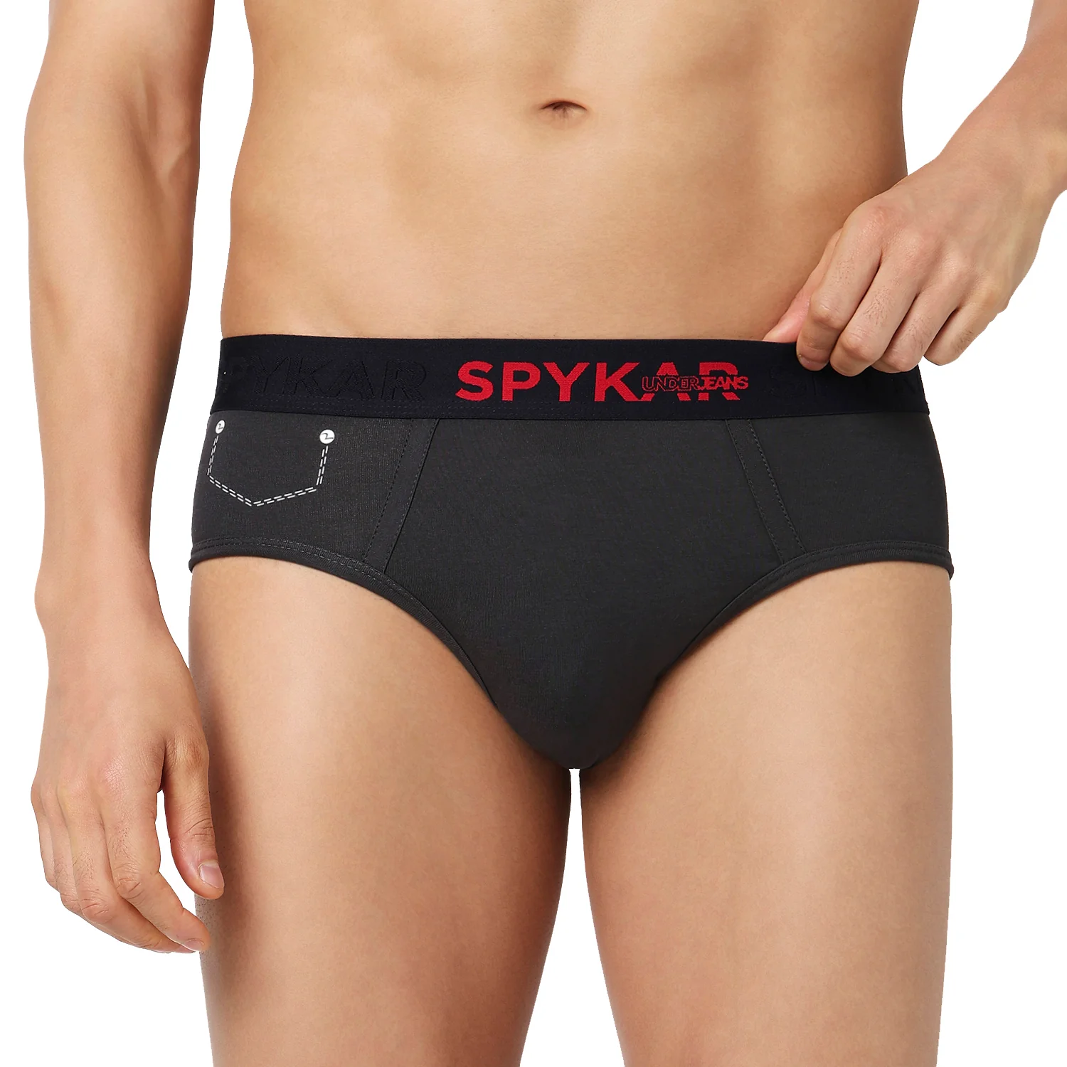 Underjeans Pack Of 2 Cotton Blend Solid Mid-Rise Briefs - Image 3