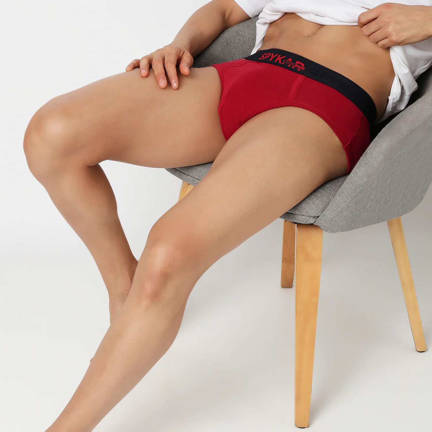 Underjeans Pack Of 2 Cotton Blend Solid Mid-Rise Briefs - Image 2