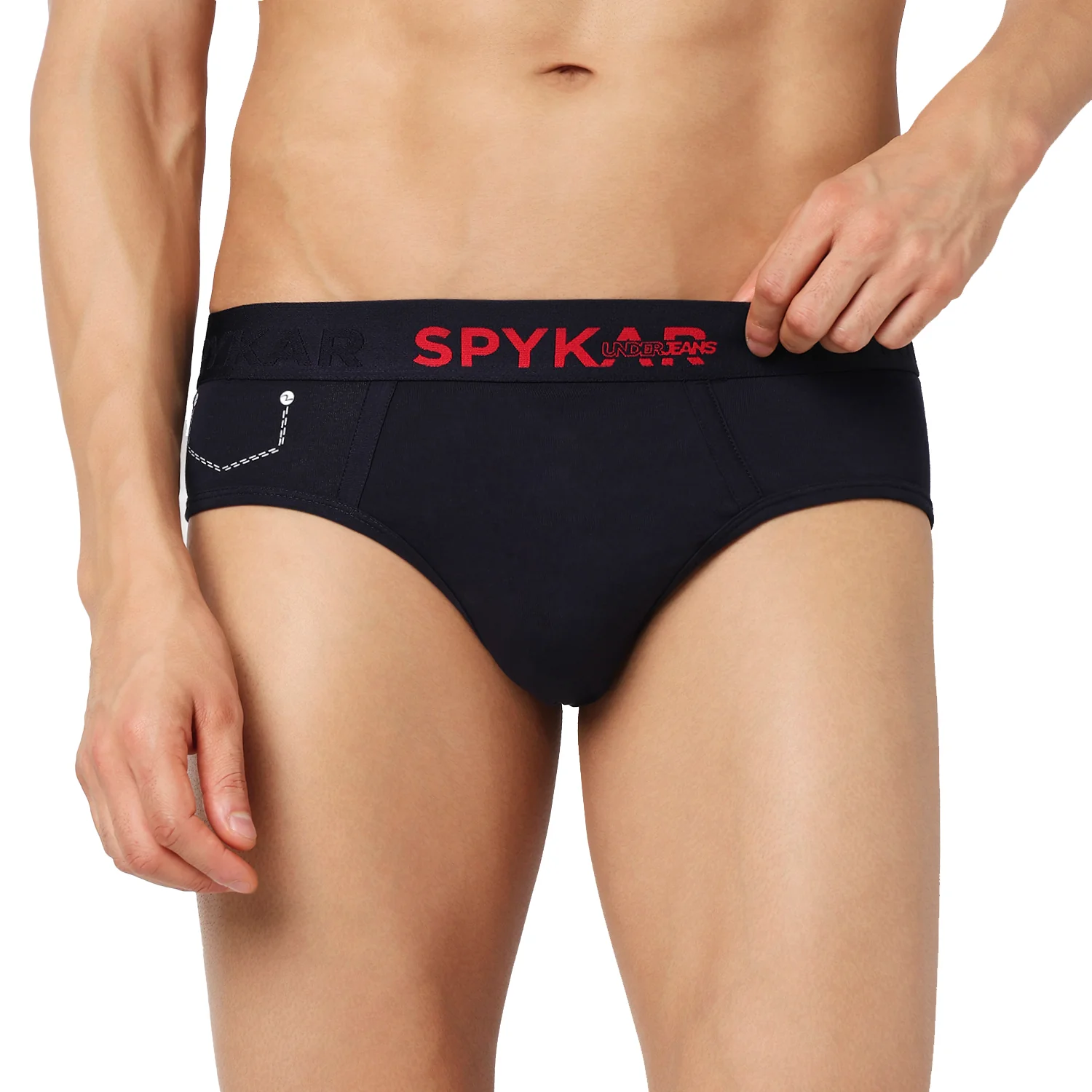 Underjeans Pack Of 2 Cotton Blend Solid Mid-Rise Briefs - Image 4