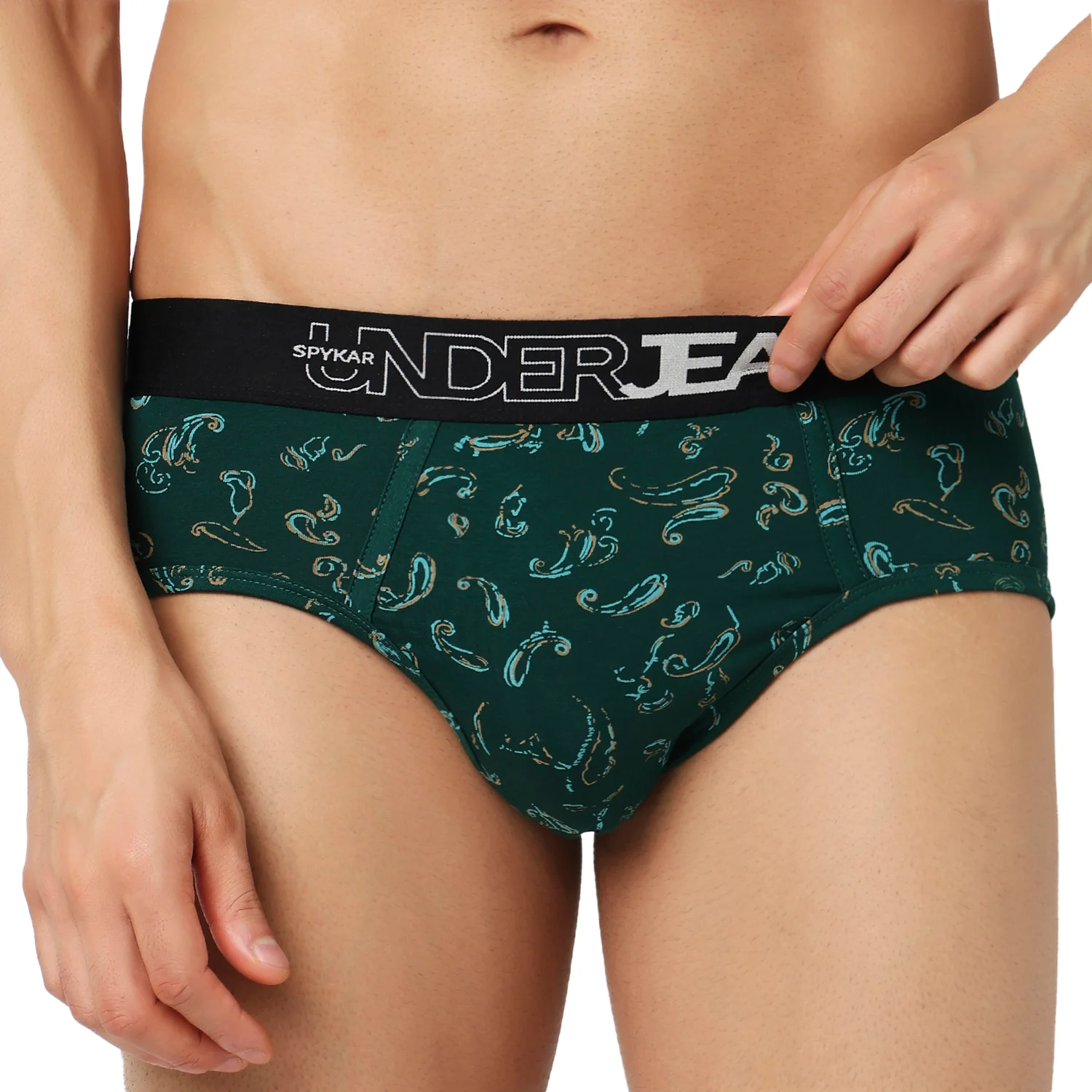 Underjeans Pack Of 2 Cotton Blend Print Mid-Rise Briefs - Image 3