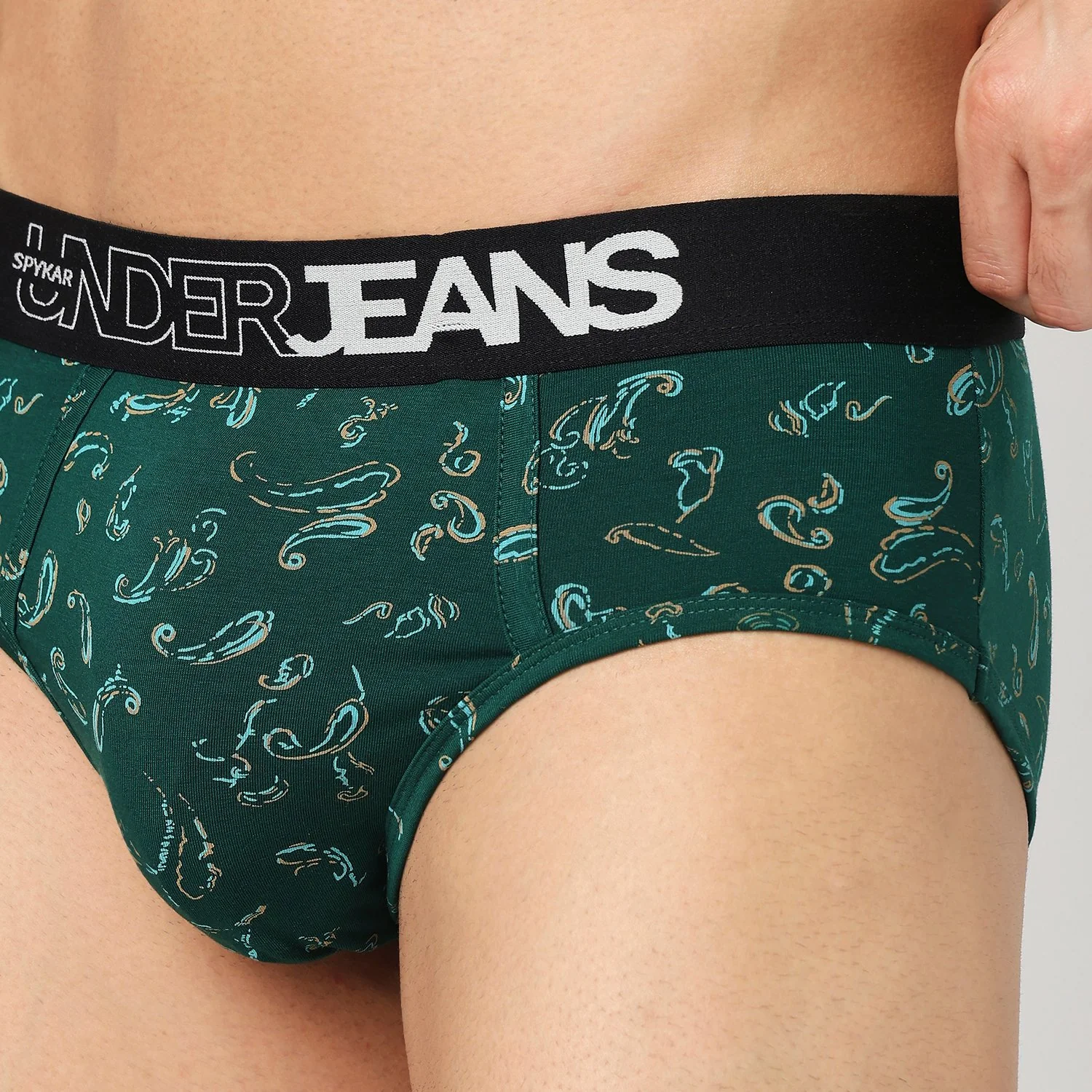 Underjeans Pack Of 2 Cotton Blend Print Mid-Rise Briefs - Image 6