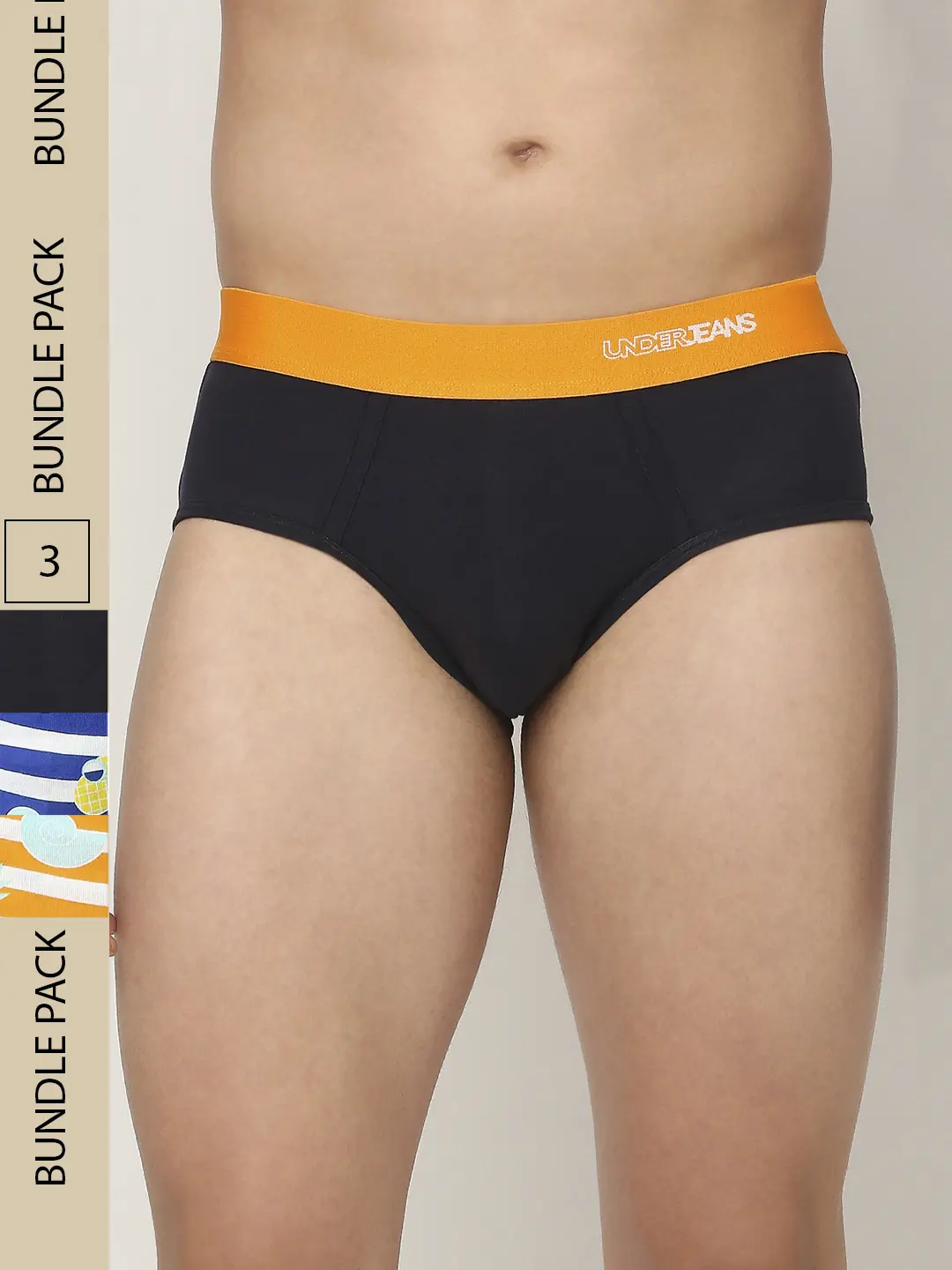 Underjeans Pack Of 3 Cotton Blend Print Briefs - Image 8