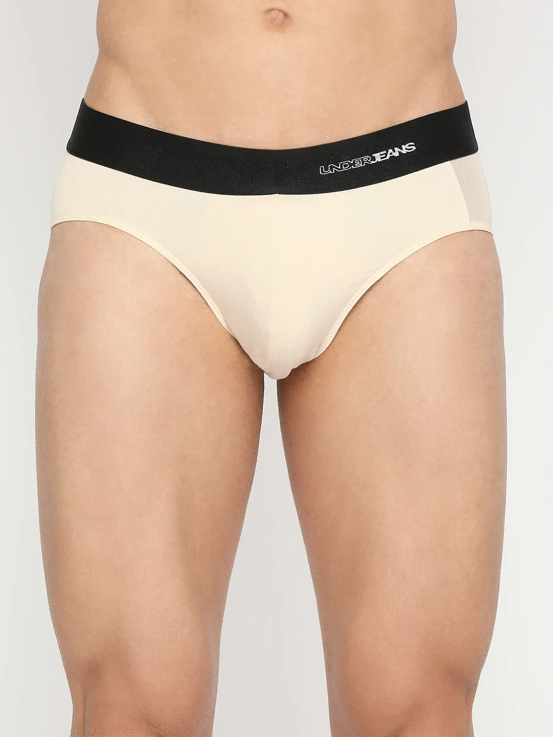 Underjeans Beige Cotton Blend Brief - Image 3