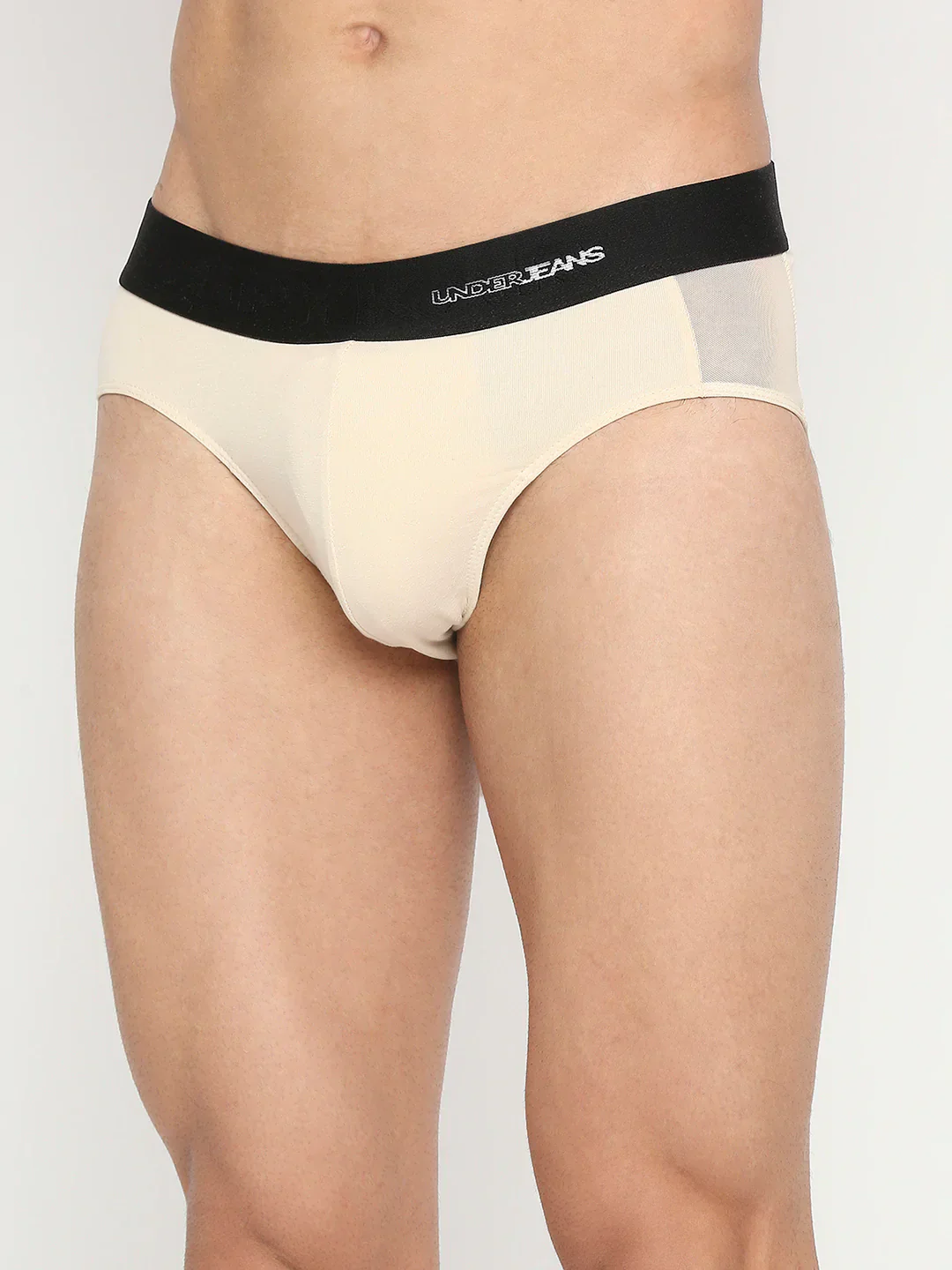 Underjeans Beige Cotton Blend Brief - Image 6