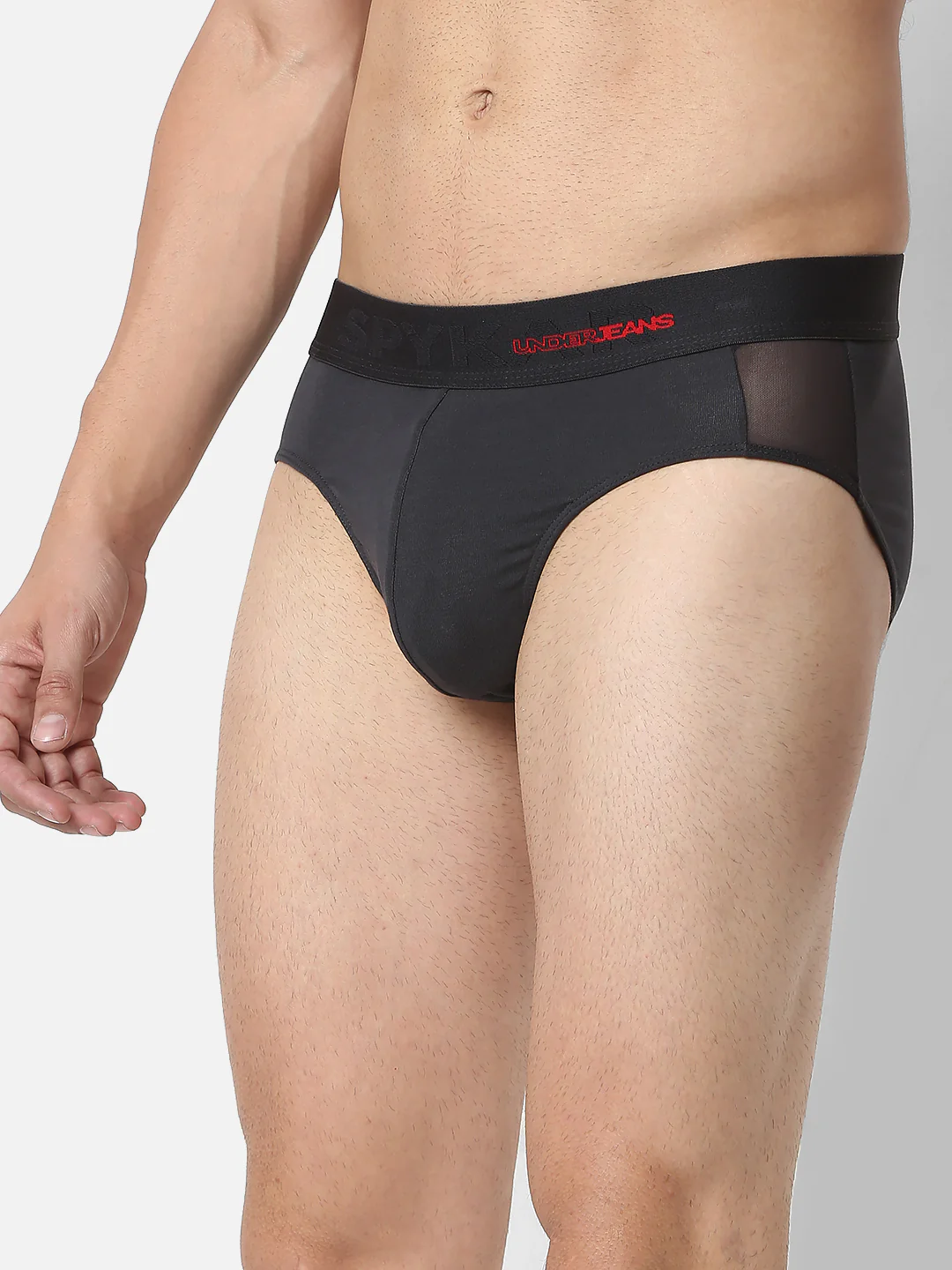 Underjeans Dark Grey Cotton Blend Brief - Image 4