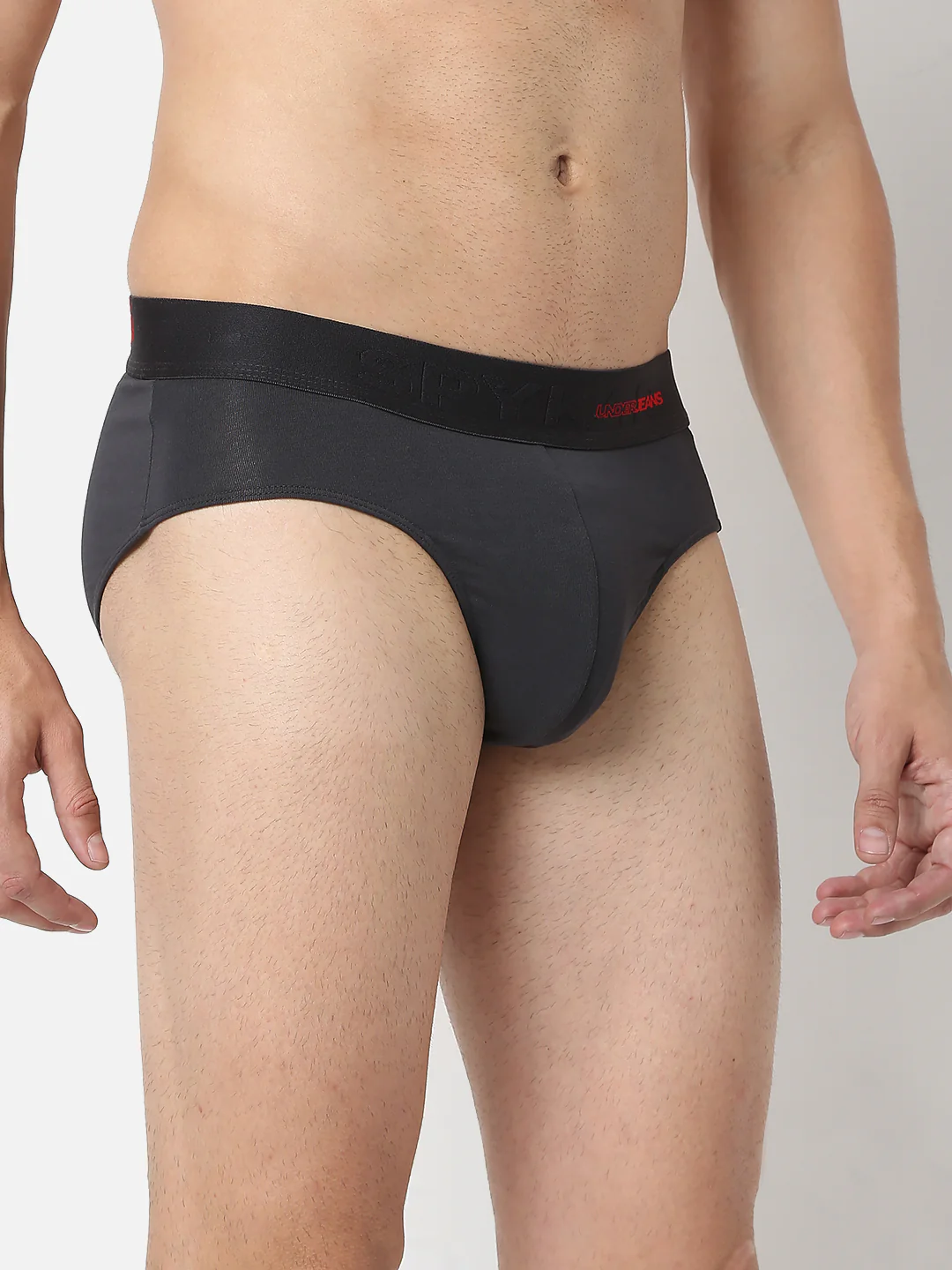 Underjeans Dark Grey Cotton Blend Brief - Image 5