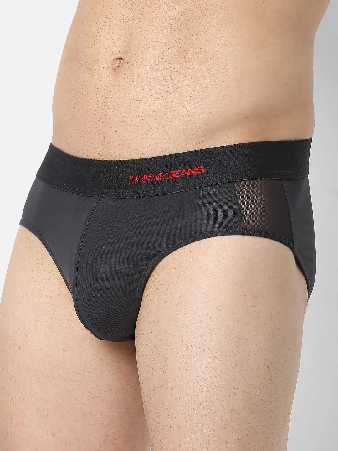 Underjeans Dark Grey Cotton Blend Brief - Image 7