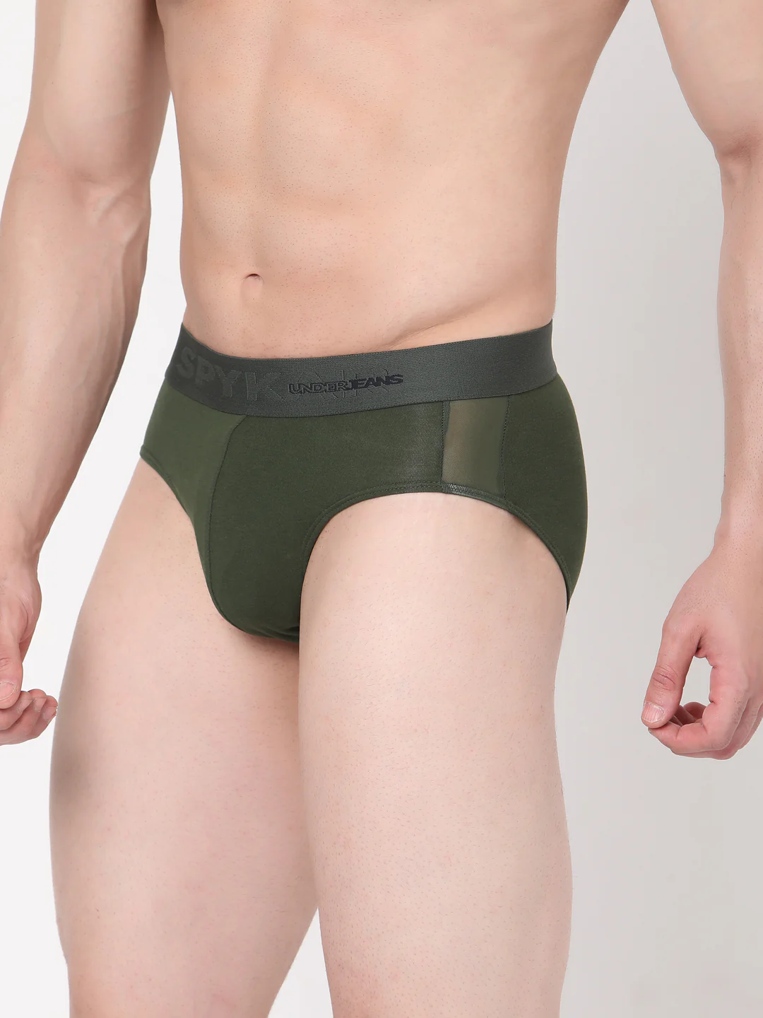 Underjeans Cotton Blend Olive Brief - Image 3