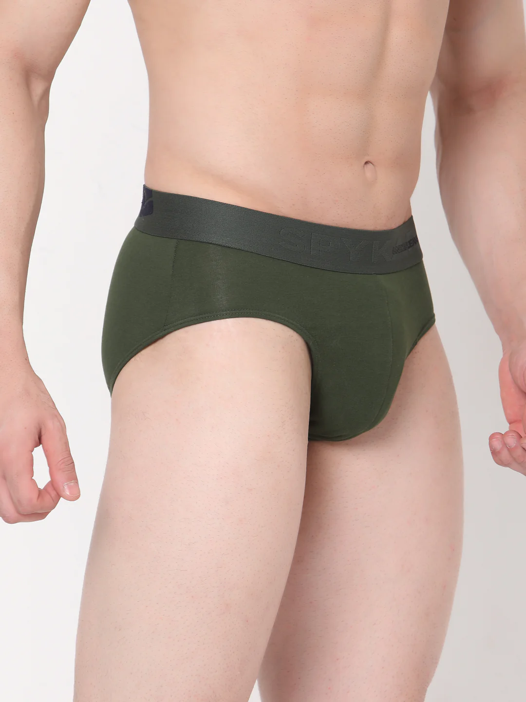 Underjeans Cotton Blend Olive Brief - Image 4