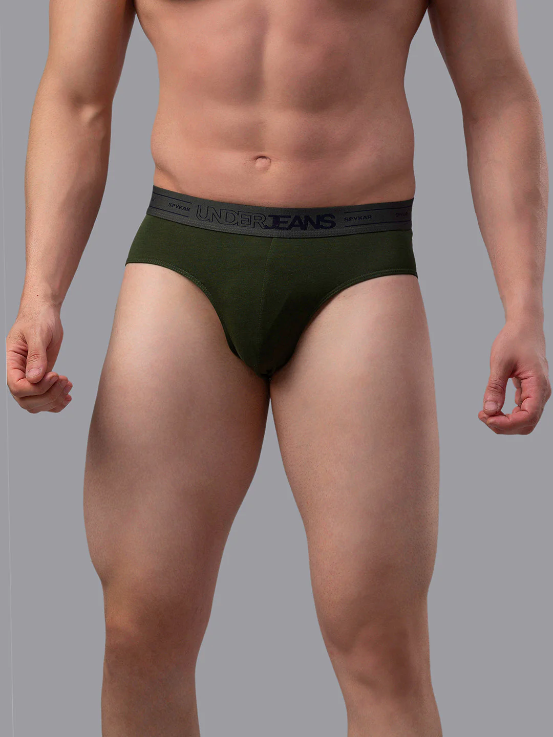 Underjeans Cotton Blend Olive Brief - Image 6