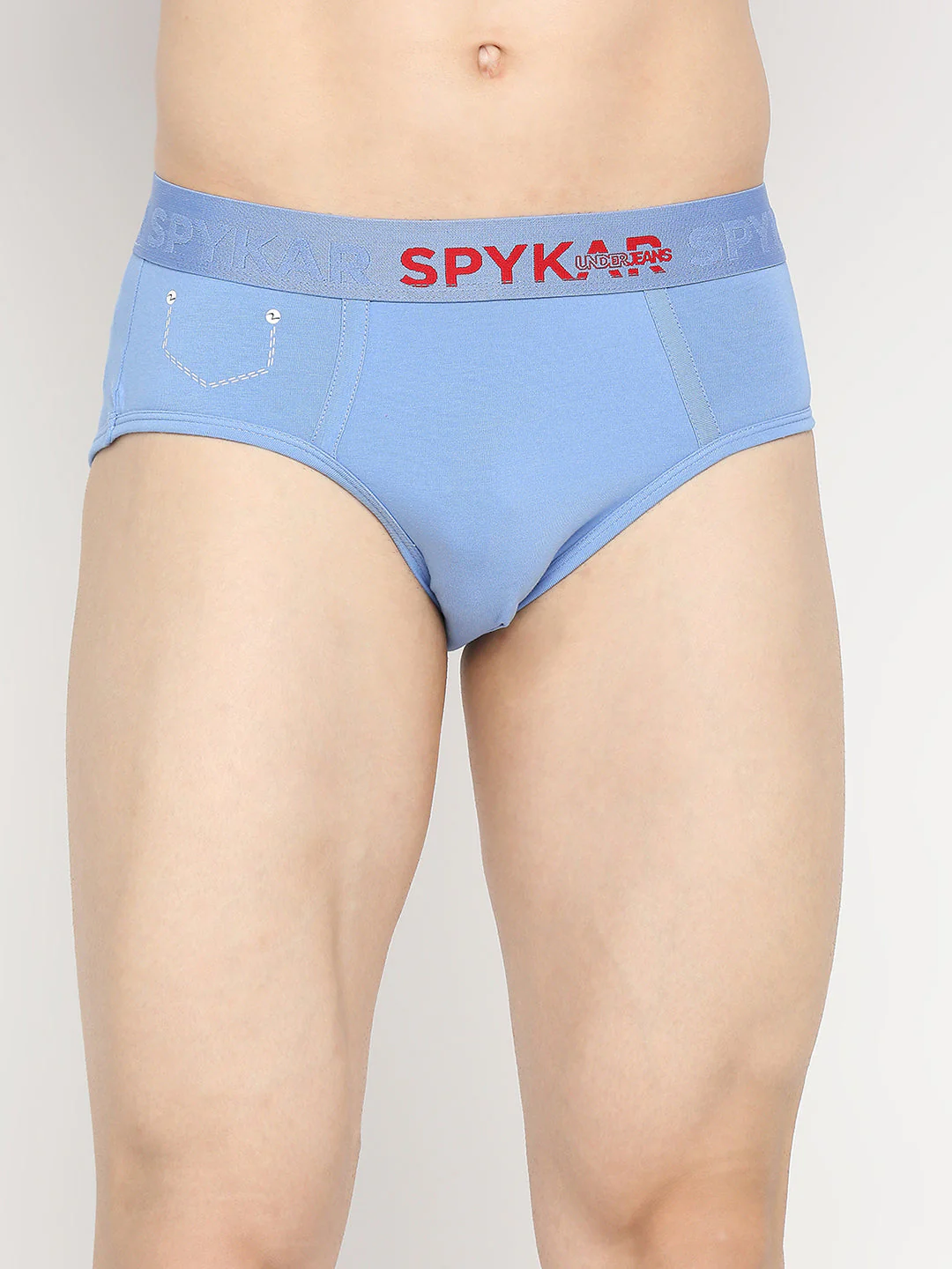 Underjeans Blue Cotton Blend Brief - Image 7