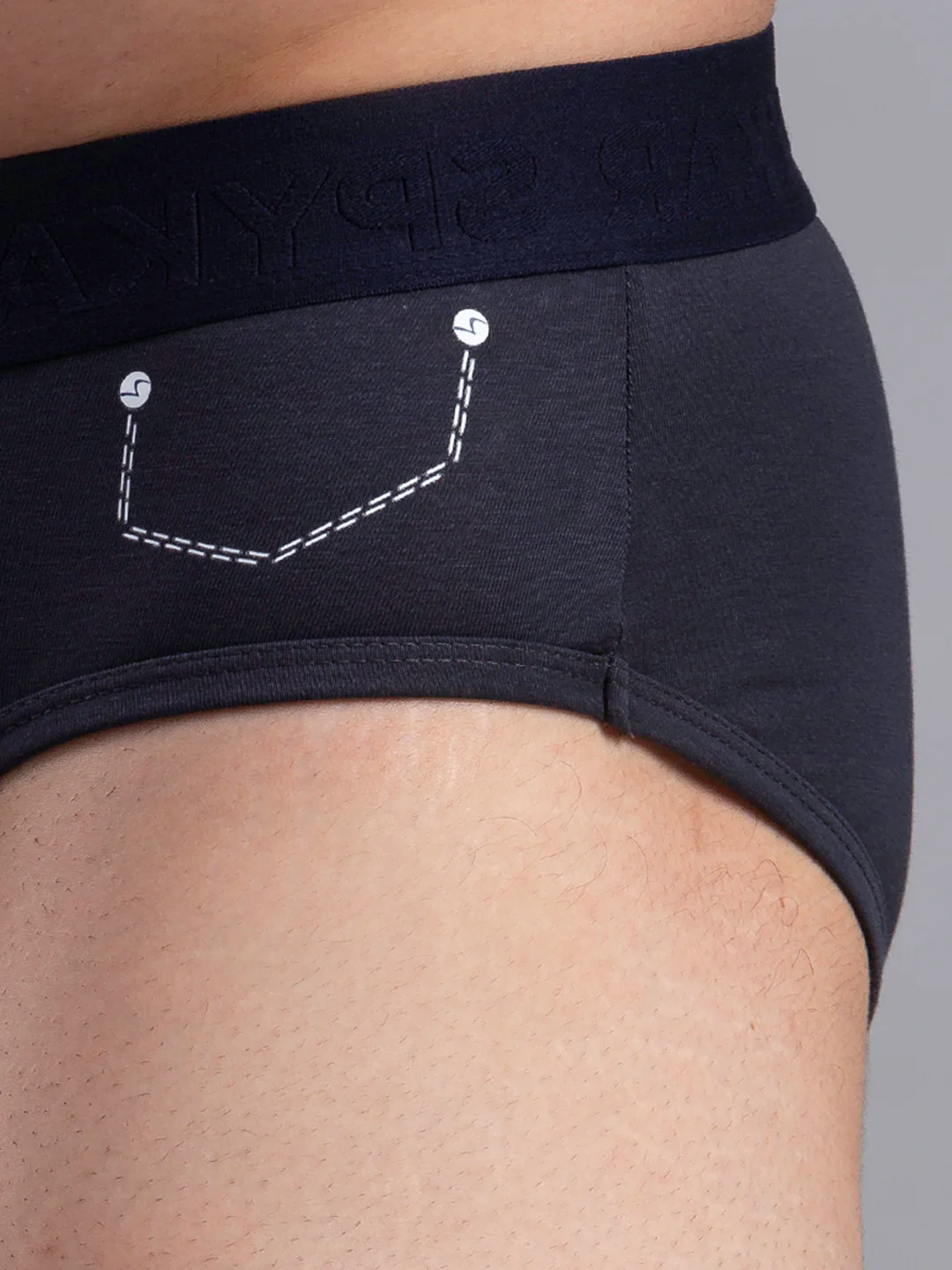 Underjeans Cotton Blend Grey Brief - Image 5