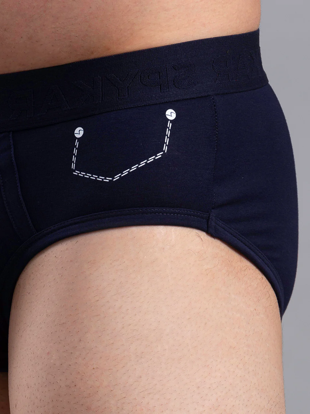 Underjeans Cotton Blend Navy Brief - Image 5