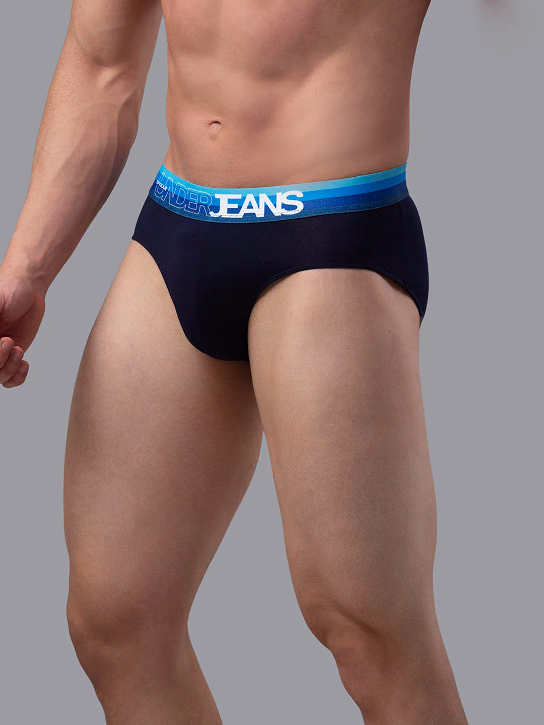 Underjeans Cotton Blend Navy-Blue Brief - Image 4