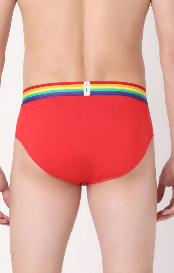 Underjeans Red Multi Cotton Blend Brief - Image 4