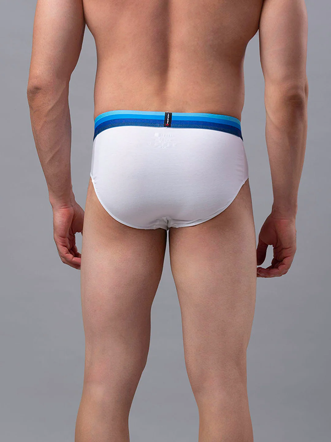 Underjeans Cotton Blend White-Blue Brief - Image 3