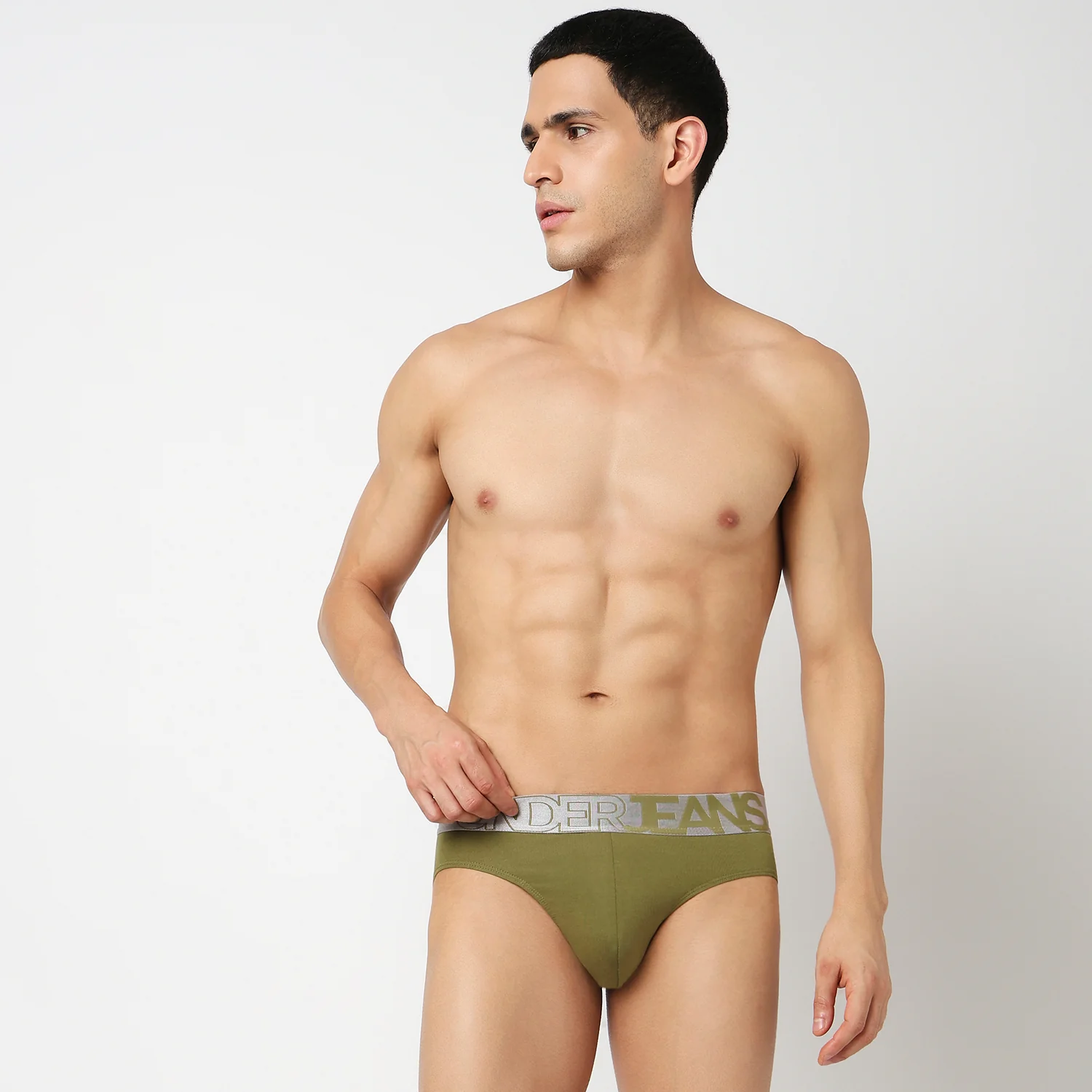 Underjeans Olive Cotton Blend Brief
