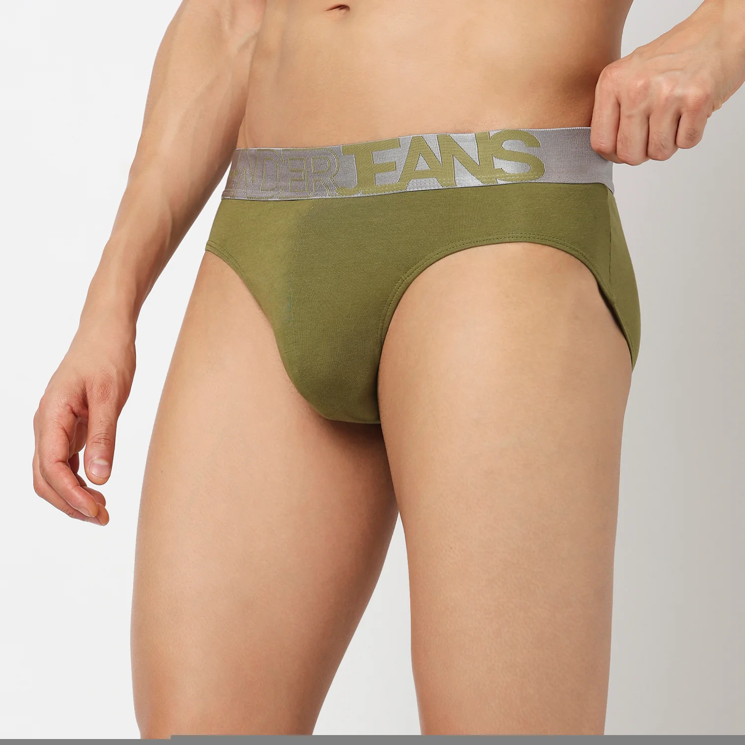 Underjeans Olive Cotton Blend Brief - Image 3