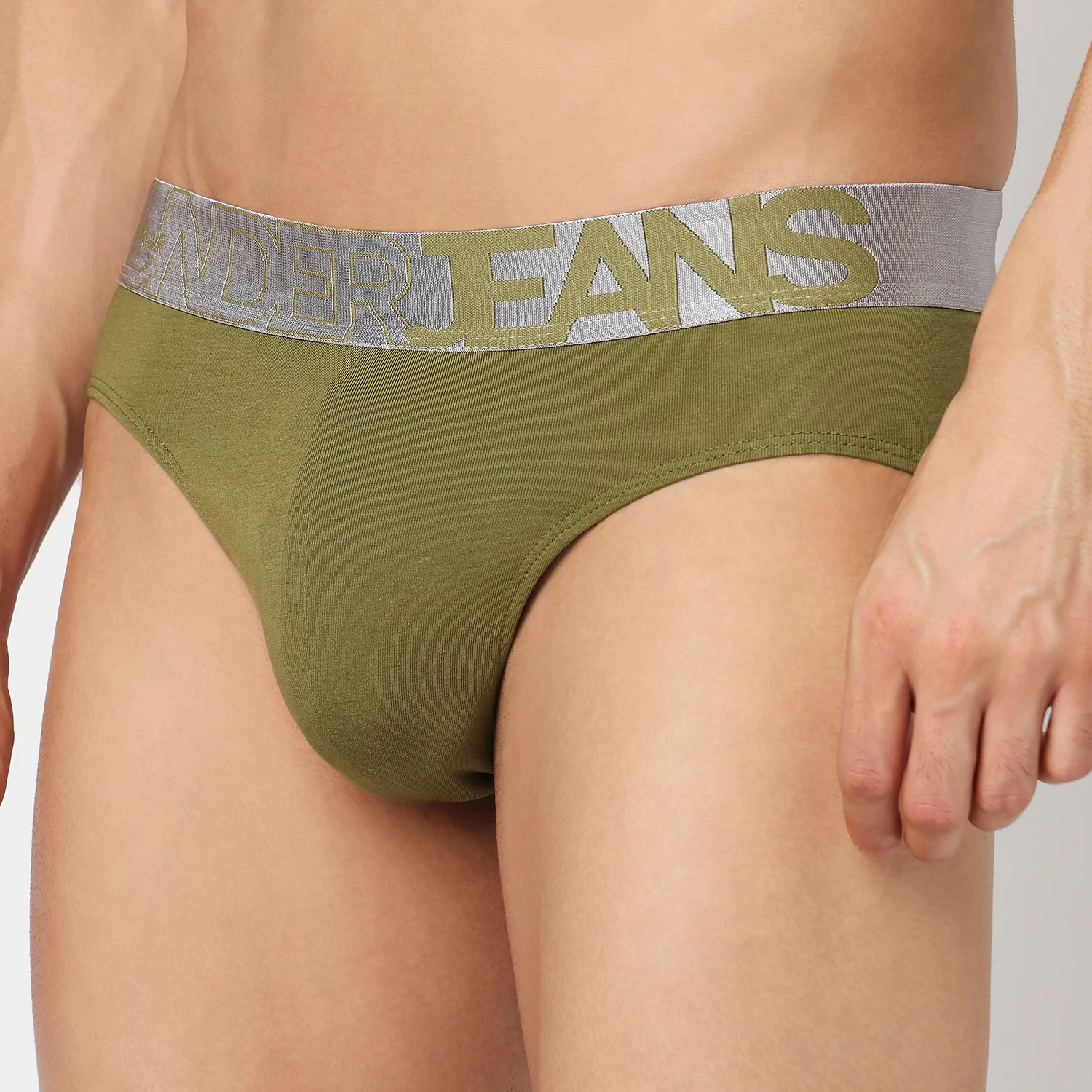 Underjeans Olive Cotton Blend Brief - Image 5