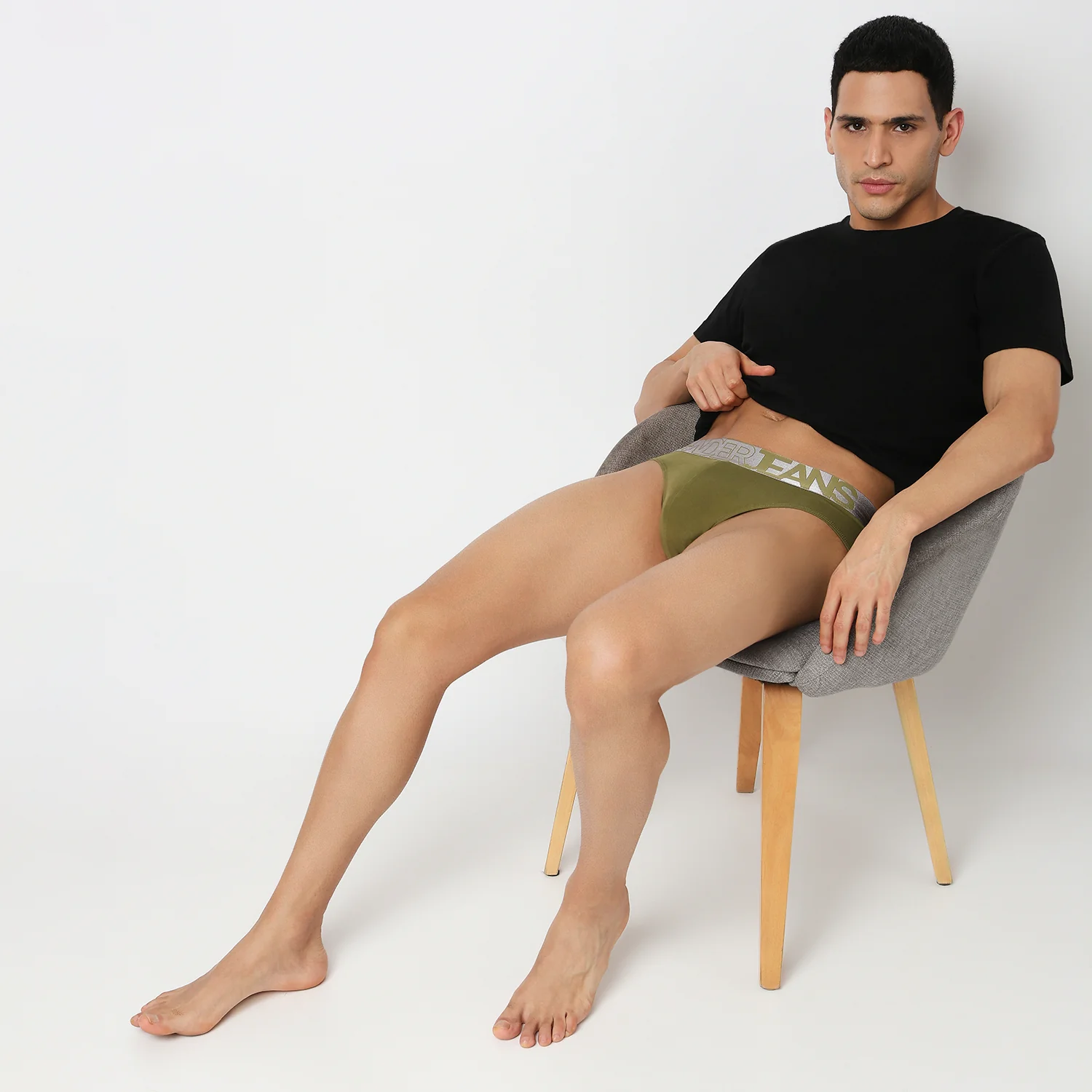 Underjeans Olive Cotton Blend Brief - Image 6