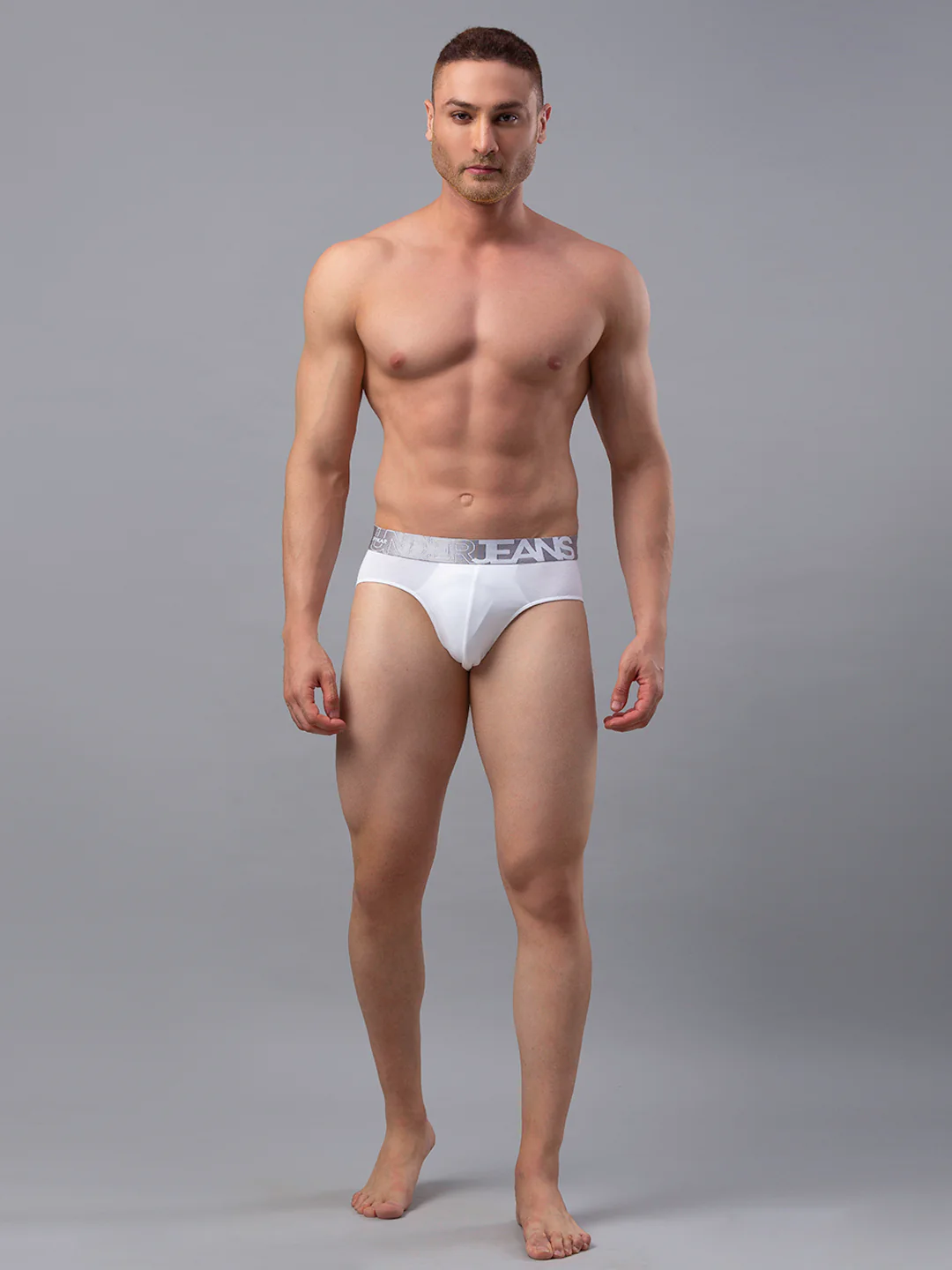 Underjeans Cotton Blend White Brief