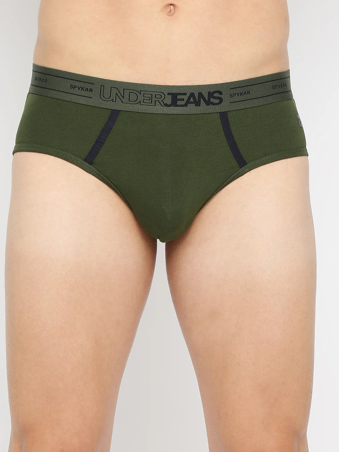 Underjeans Olive Cotton Blend Brief - Image 2