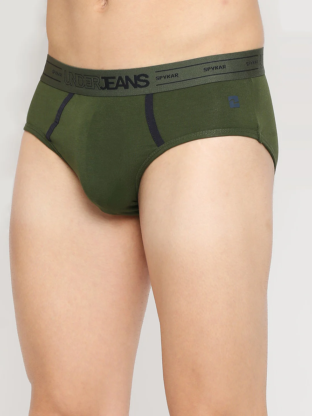 Underjeans Olive Cotton Blend Brief - Image 3