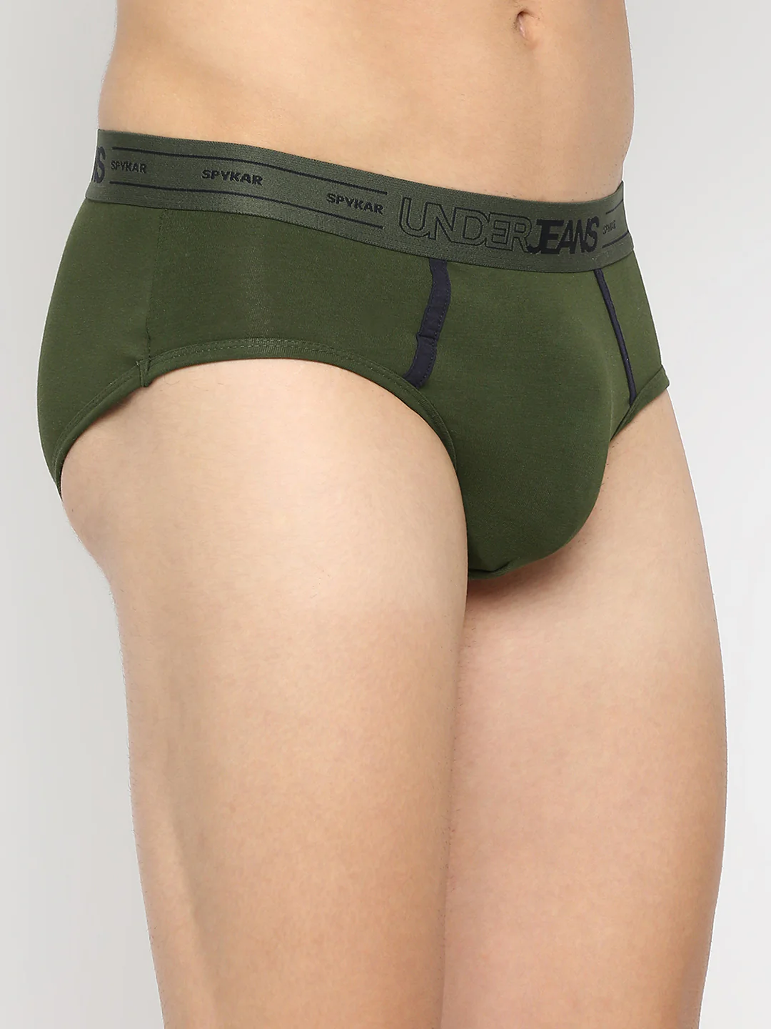 Underjeans Olive Cotton Blend Brief - Image 4