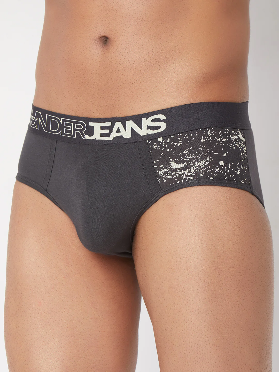 Underjeans Grey Cotton Blend Brief - Image 6