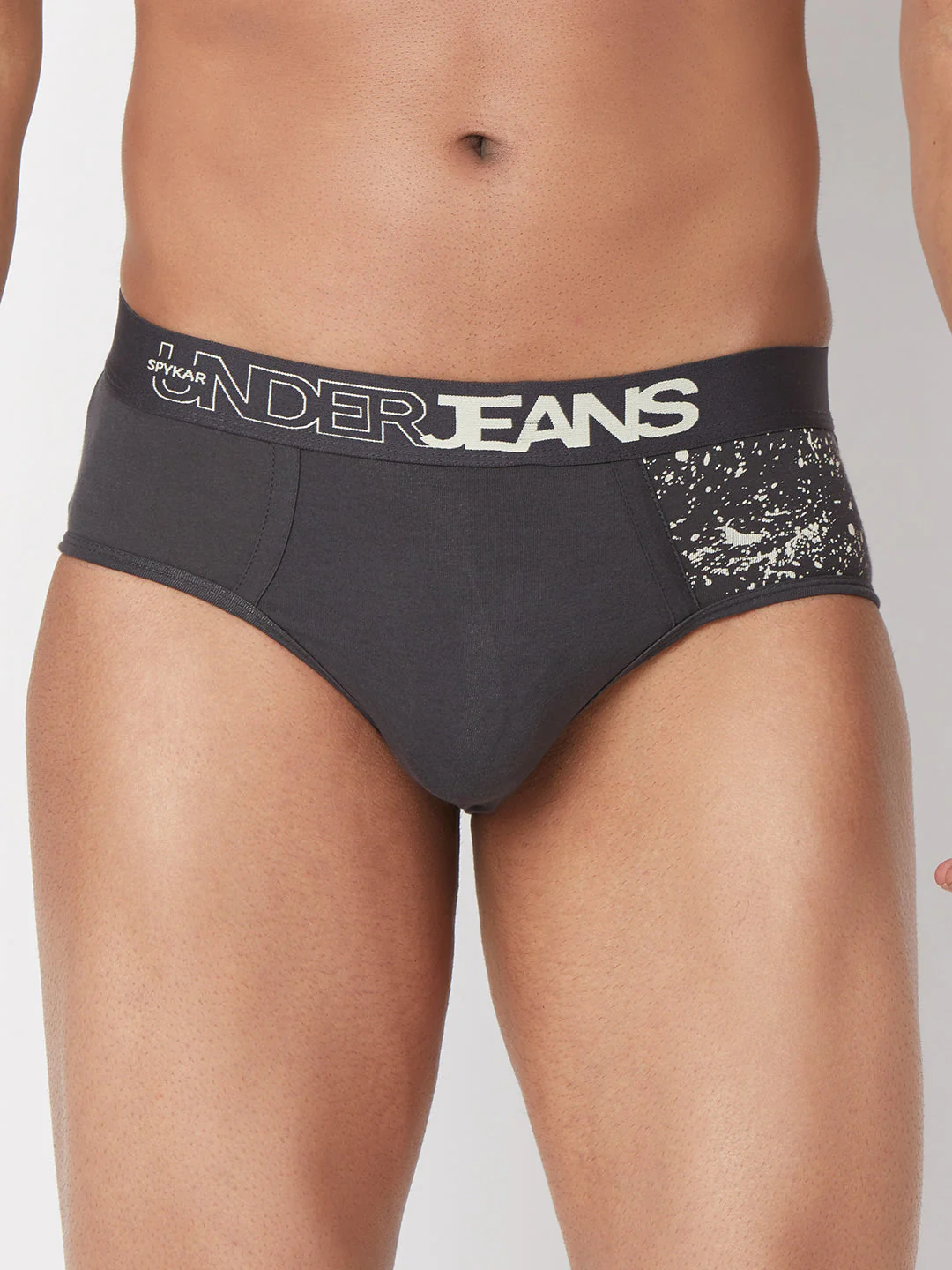 Underjeans Grey Cotton Blend Brief - Image 8