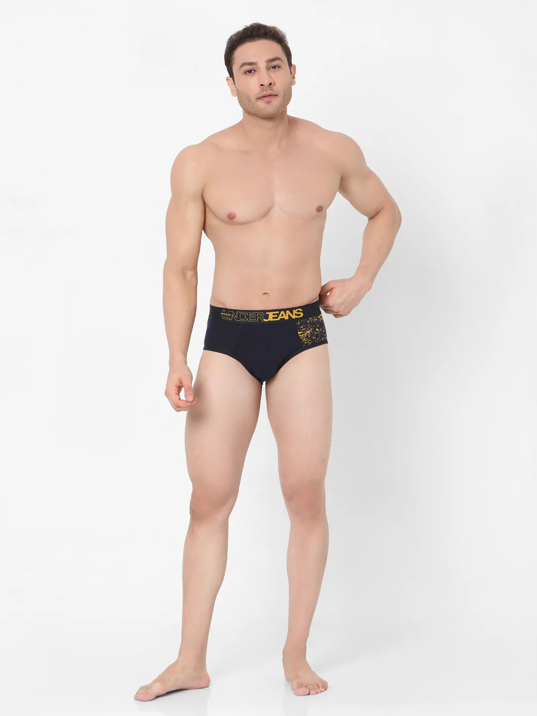 Underjeans Cotton Blend Navy Brief