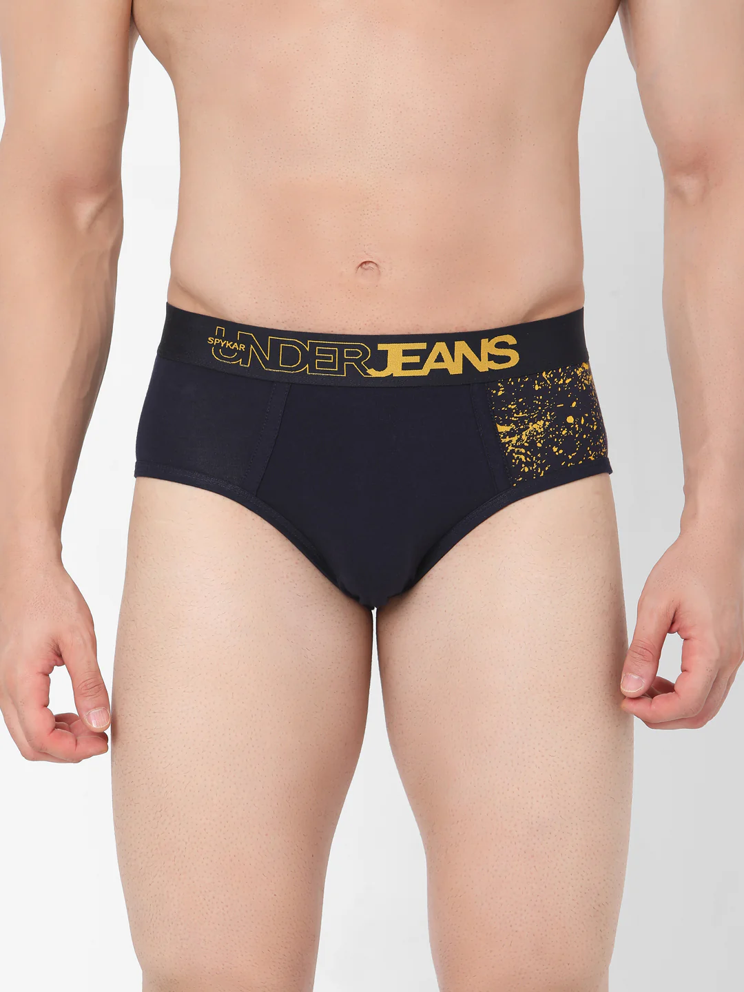 Underjeans Cotton Blend Navy Brief - Image 2