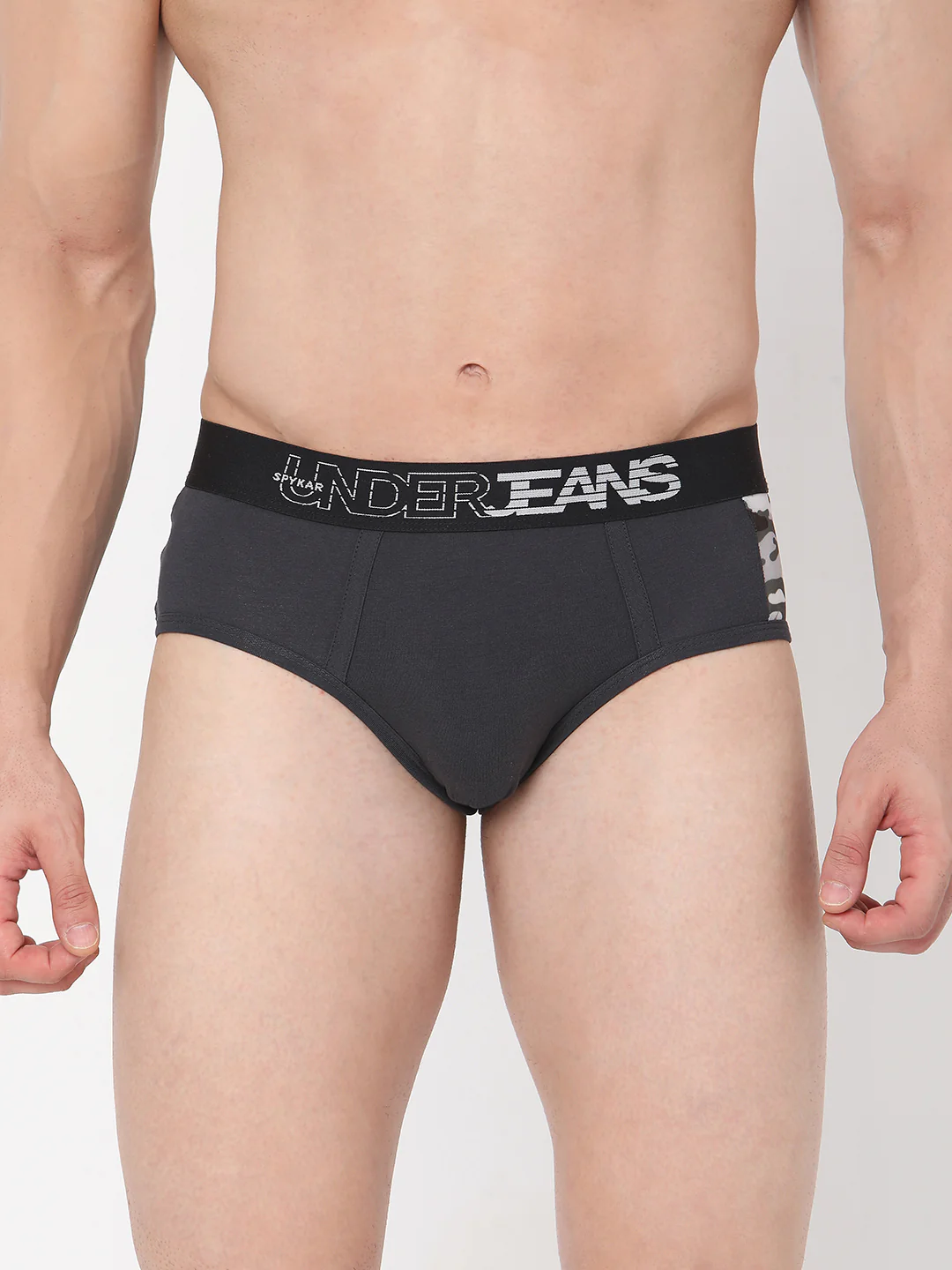 Underjeans Cotton Blend Grey Brief - Image 2