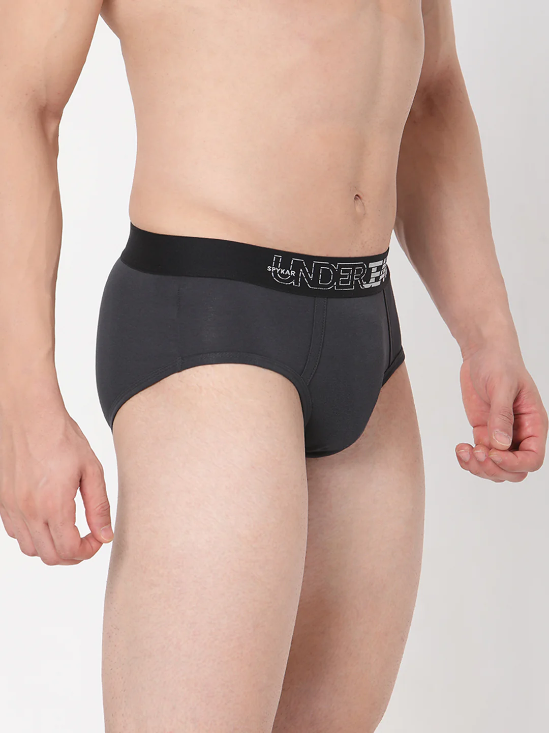 Underjeans Cotton Blend Grey Brief - Image 3