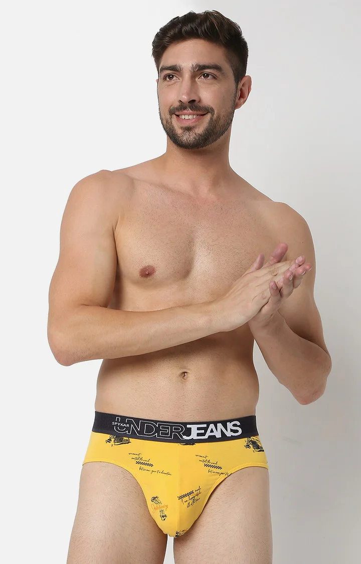 Underjeans Cotton Blend Yellow Brief