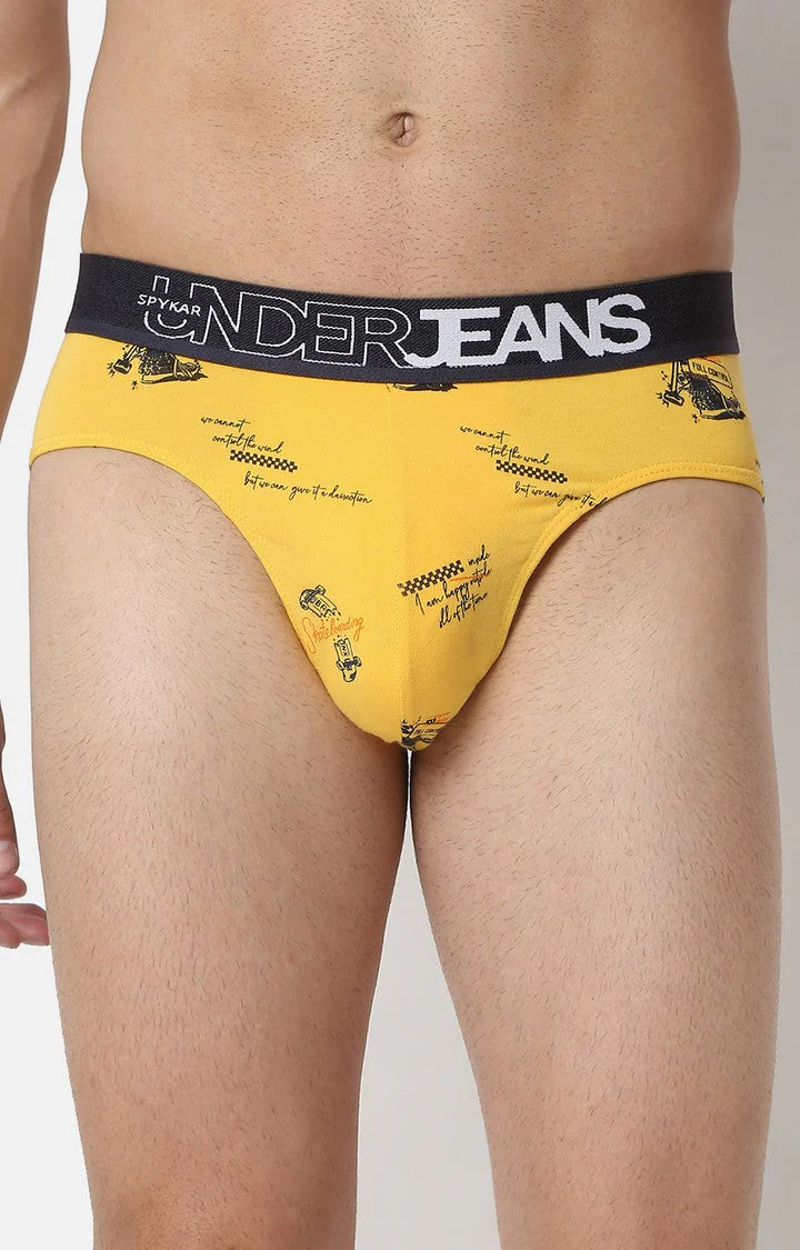 Underjeans Cotton Blend Yellow Brief - Image 10