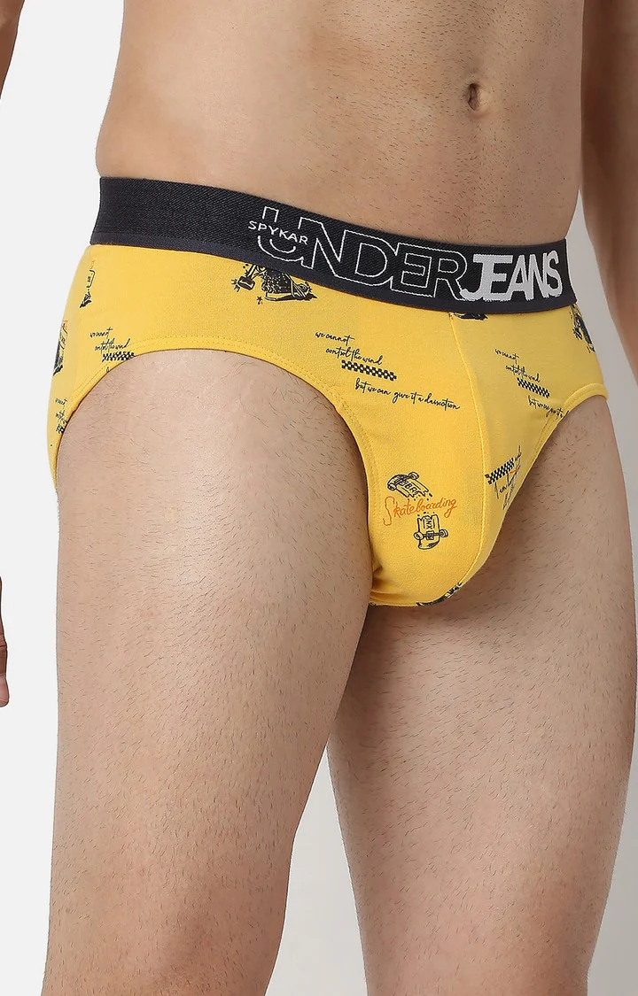 Underjeans Cotton Blend Yellow Brief - Image 6
