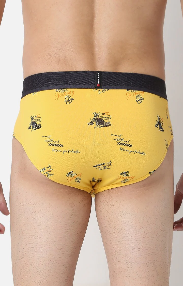 Underjeans Cotton Blend Yellow Brief - Image 8