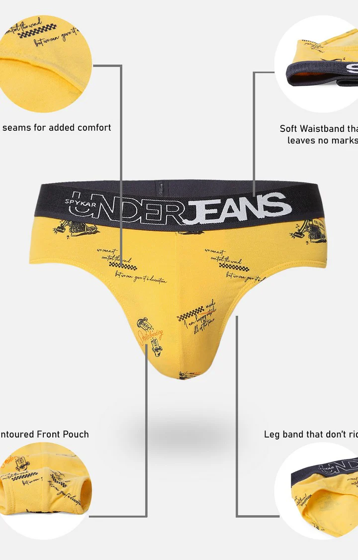 Underjeans Cotton Blend Yellow Brief - Image 9