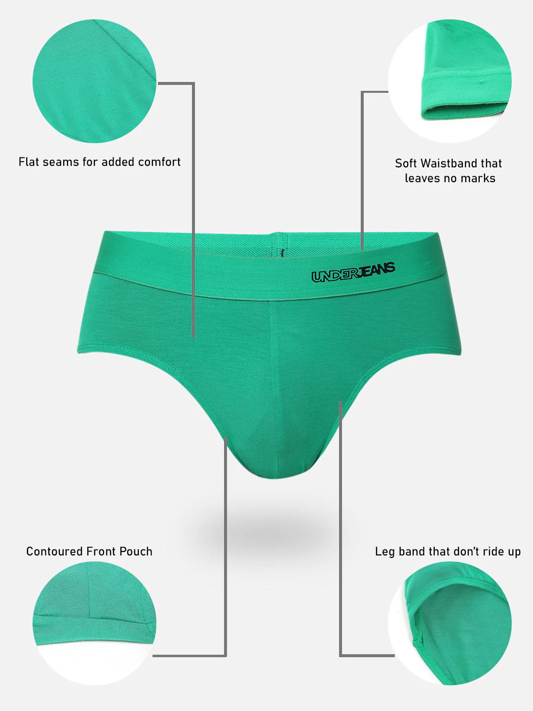 Underjeans Green Micromodal Brief - Image 7