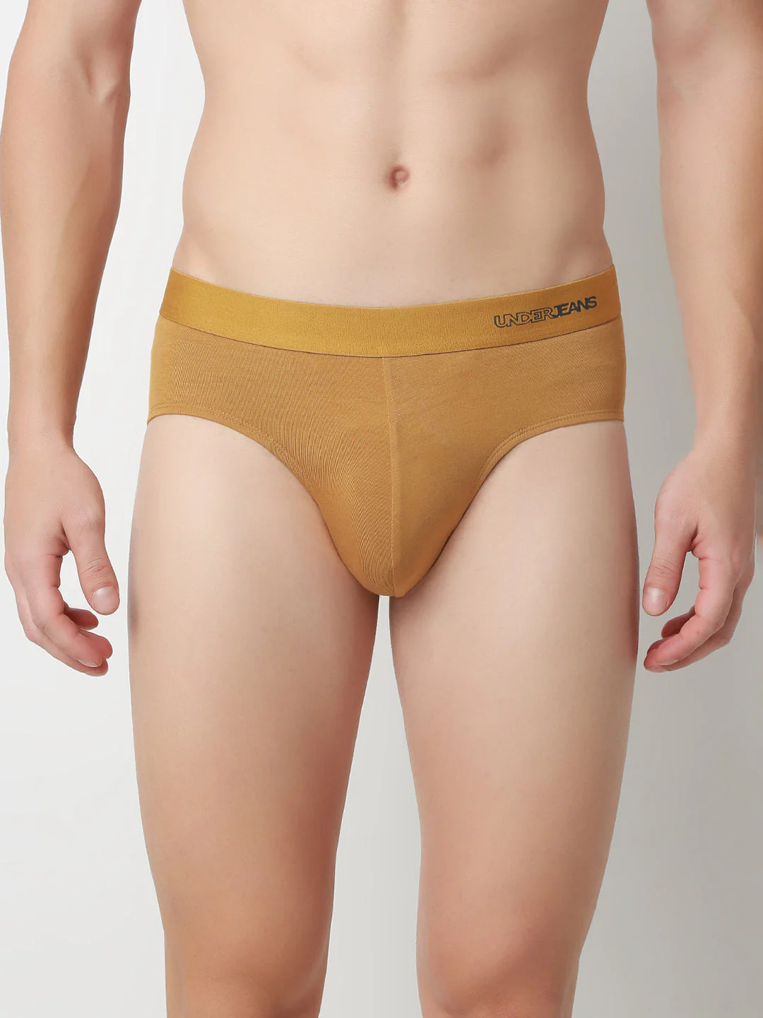 Underjeans Khaki Mid-Rise Solid Ultrasoft Brief - Image 2