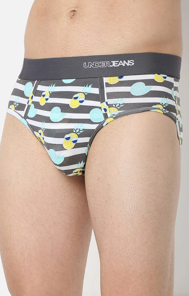 Underjeans Grey Cotton Brief - Image 5